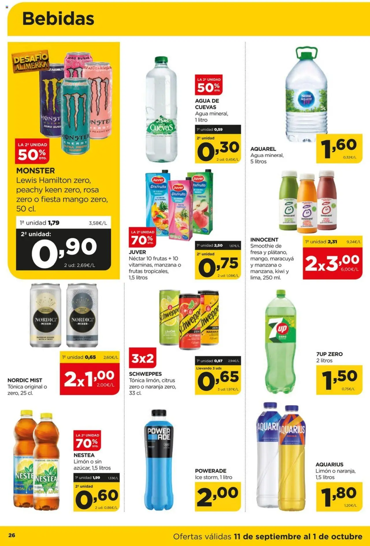 Alimerka folleto Castilla y León │ válido desde el 11.09.2025 | Página: 26 | Productos: Kiwi, Manzana, Ρούτερ, Néctar