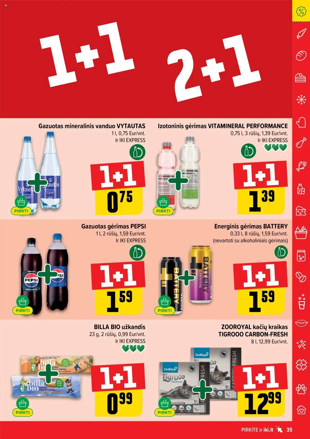 IKI - Leidinys│galioja nuo 04.08.2025 | Puslapis: 35 | Prekių: Energinis gėrimas, Mineralinis vanduo