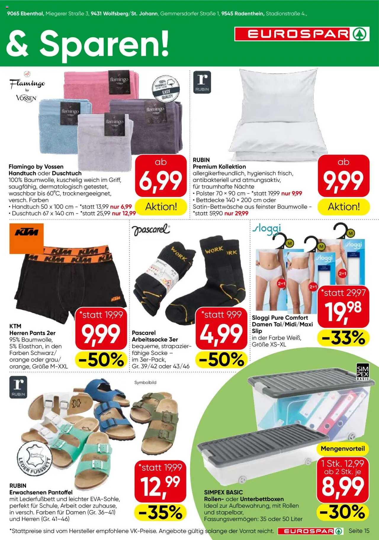 Eurospar Flugblatt - Kärnten gültig ab 11.09.2025 | Seite: 15 | Produkte: Slip