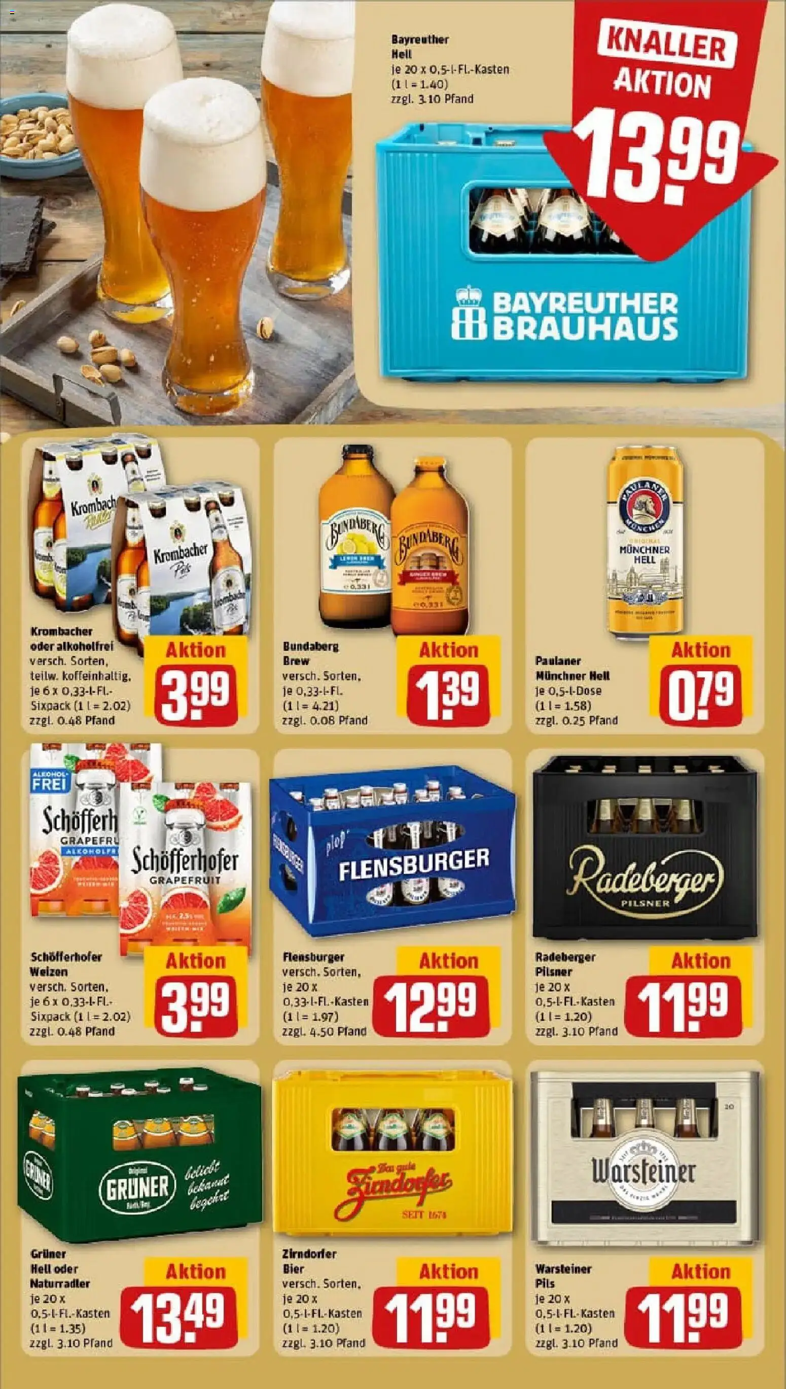 Rewe prospekt Wiesau	 – gültig ab 26.01.2026 | Seite: 17 | Produkte: Bayreuther hell, Bier, Pils, Radeberger pilsner