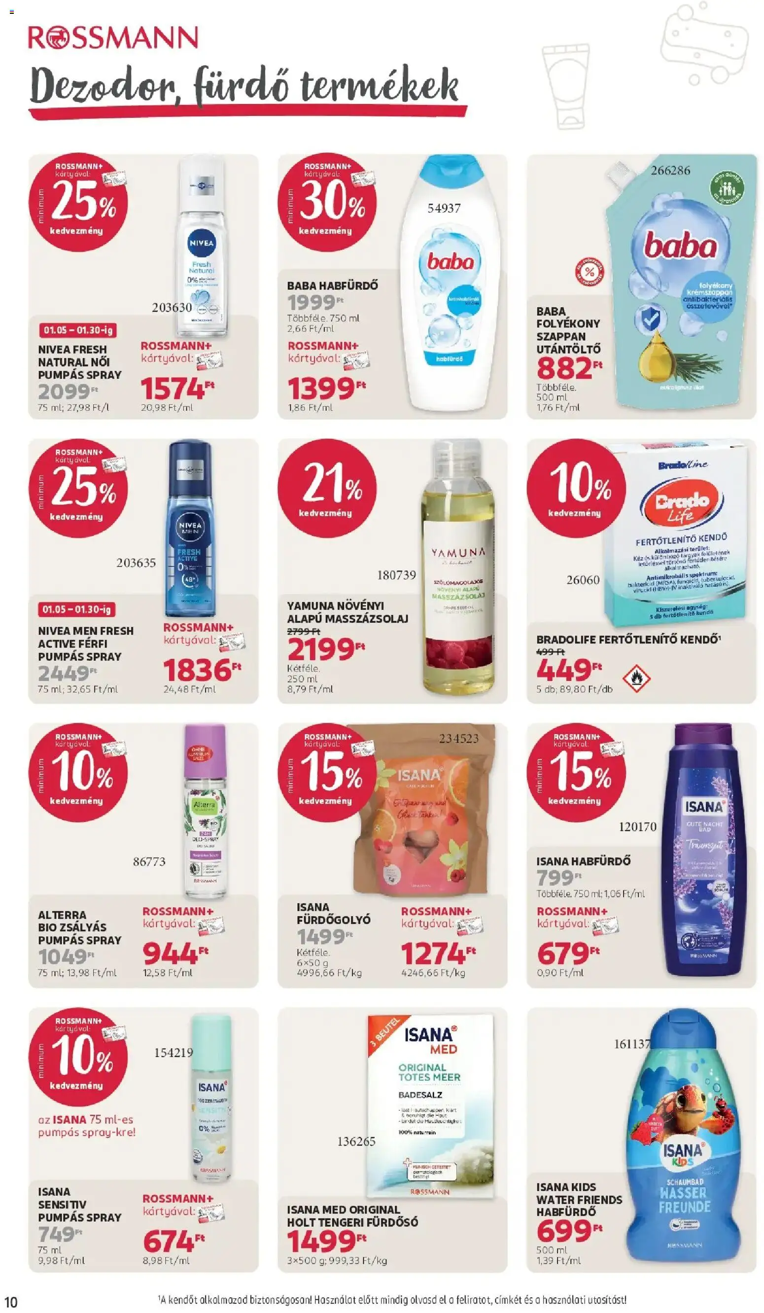 Rossmann akciós ujság - amely érvényes a következő dátumtól: 05.01.2026 | Oldal: 10 | Termékek: Kendő, Body, Masszázsolaj, Szappan