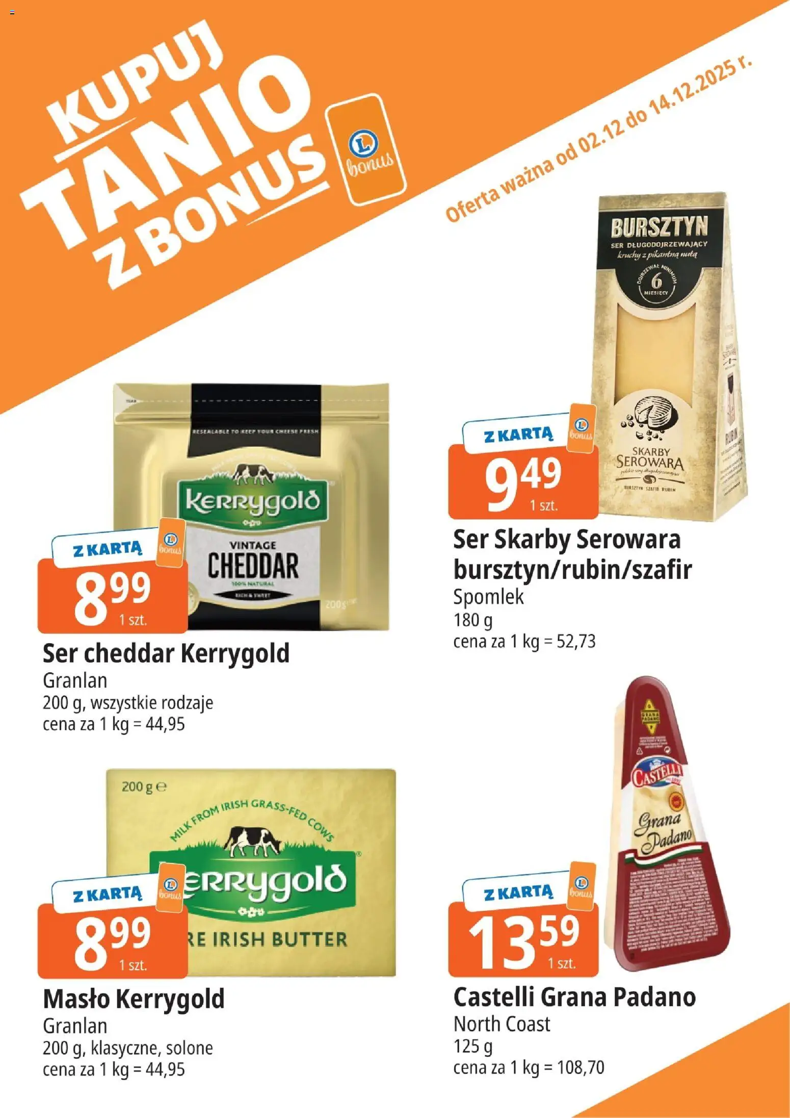 E.Leclerc Gazetka - Zamość kupony dodatkowe od 02.12.2025 | Strona: 8 | Produkty: Grana padano, Masło, Ser, Cheddar