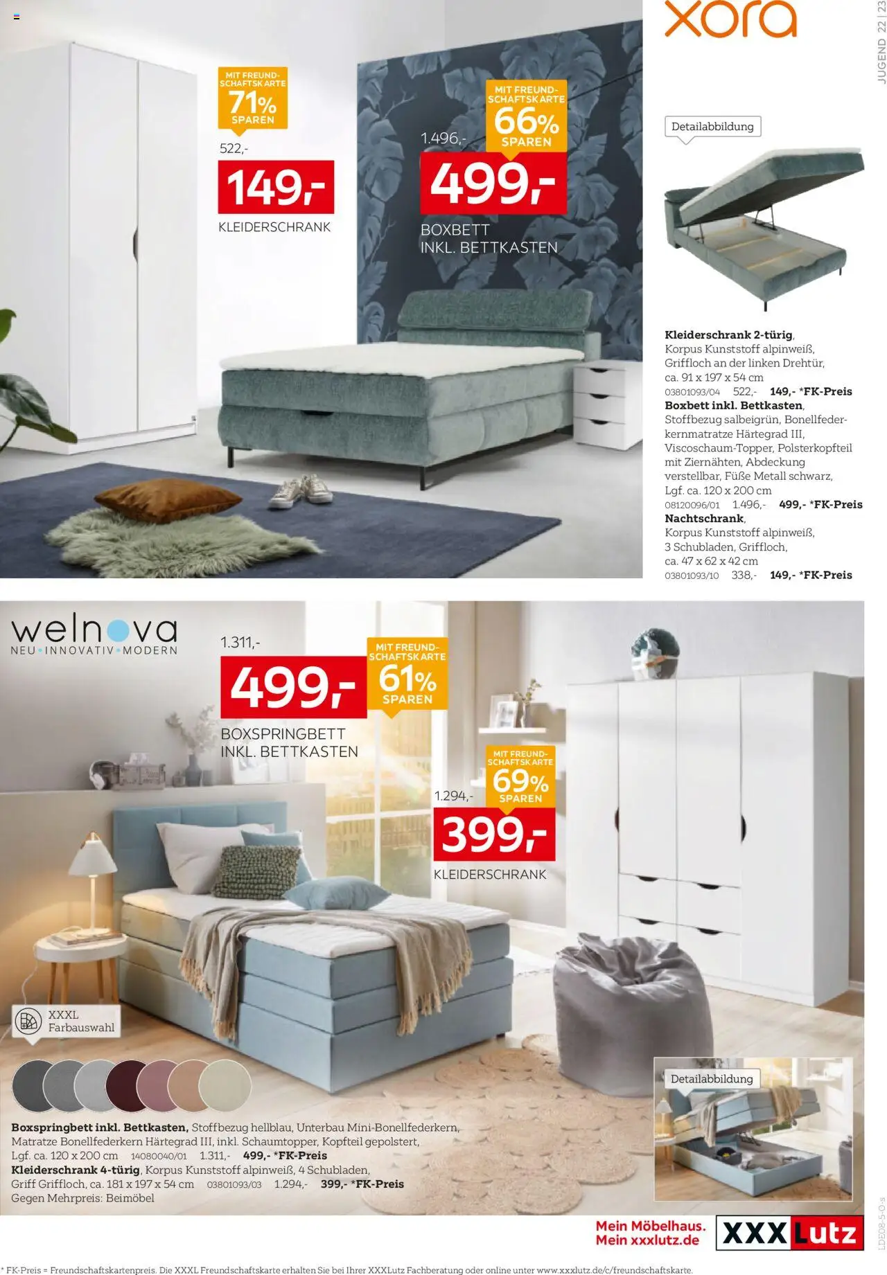 XXXL Lutz Schlafen Spezial - gültig ab dem 28.07.2025 | Seite: 23 | Produkte: Matratze, Kleiderschrank, Boxspringbett