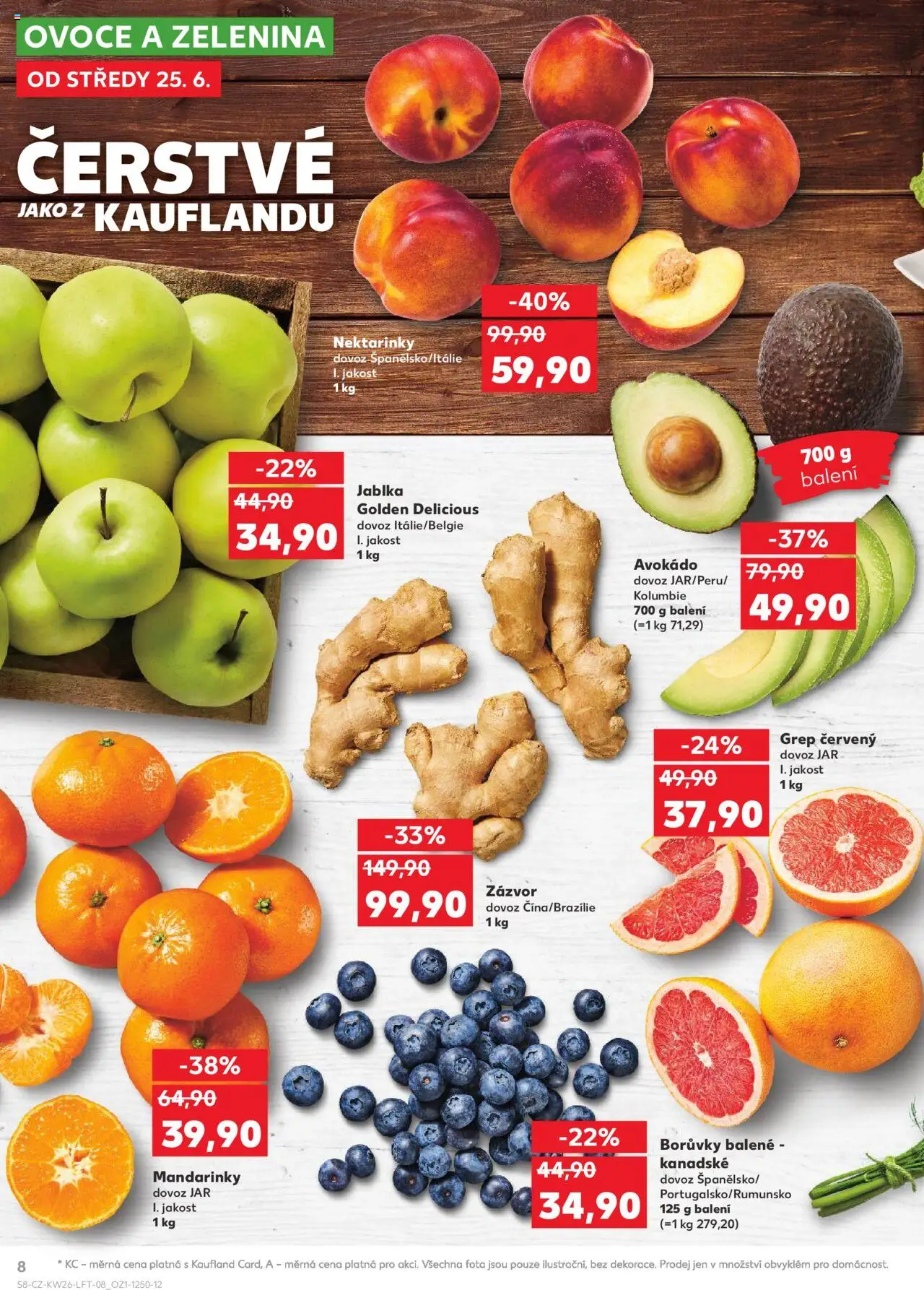 Kaufland leták od 25.06.2025 | Strana: 8 | Produkty: Mandarinky, Nektarinky, Avokádo, Jar