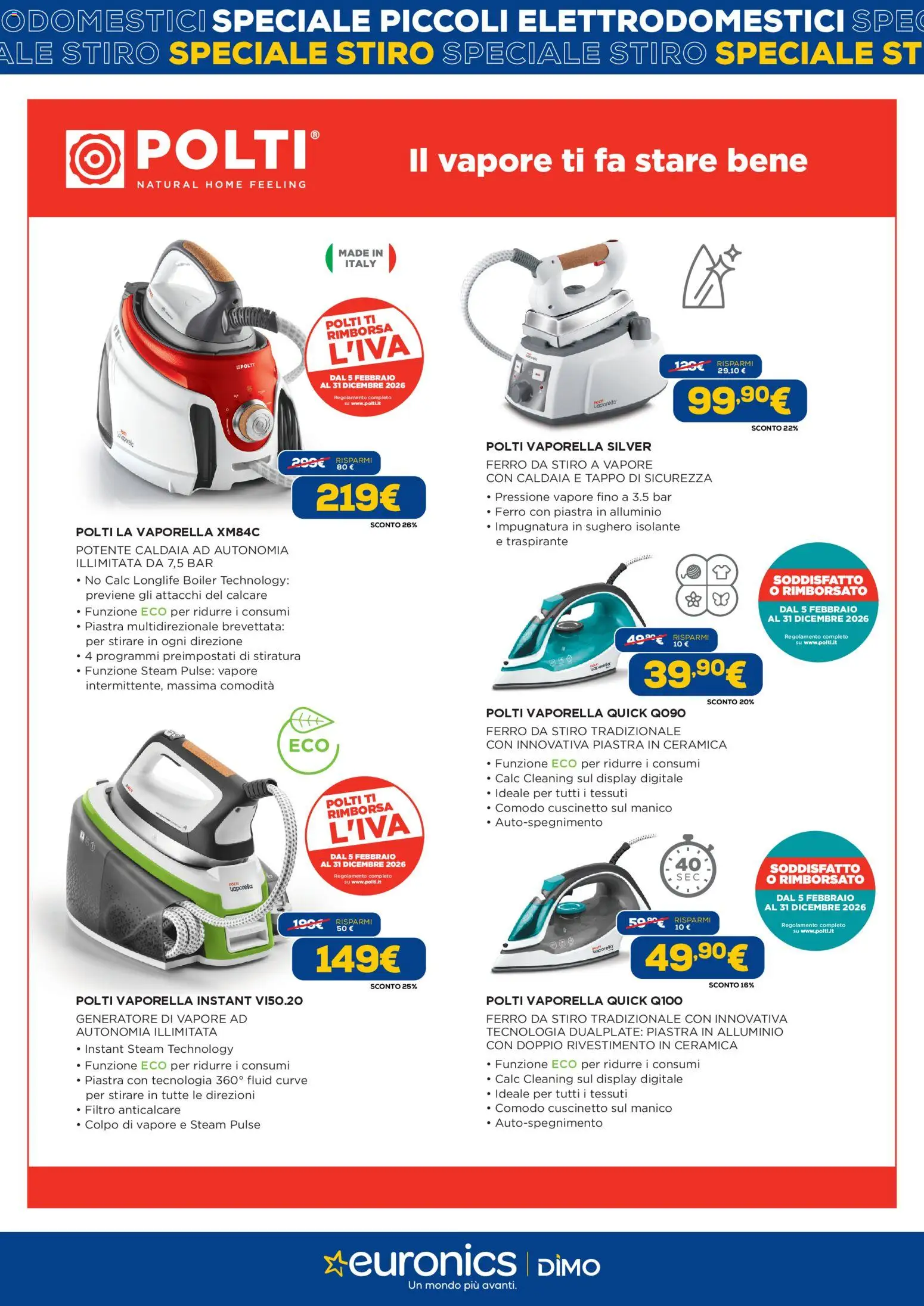 Volantino Euronics del 16.02.2026 | Pagina: 2 | Prodotti: Anticalcare, Generatore, Alluminio, Ferro da stiro