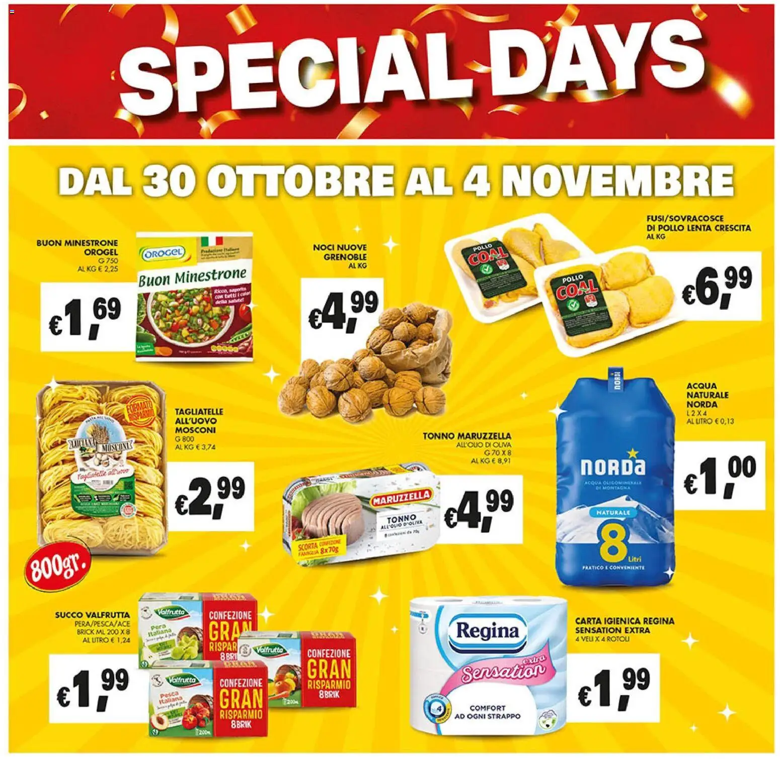 Volantino Coal del 23.10.2025 | Pagina: 23 | Prodotti: Minestrone, Carta igienica, Pollo, Noci