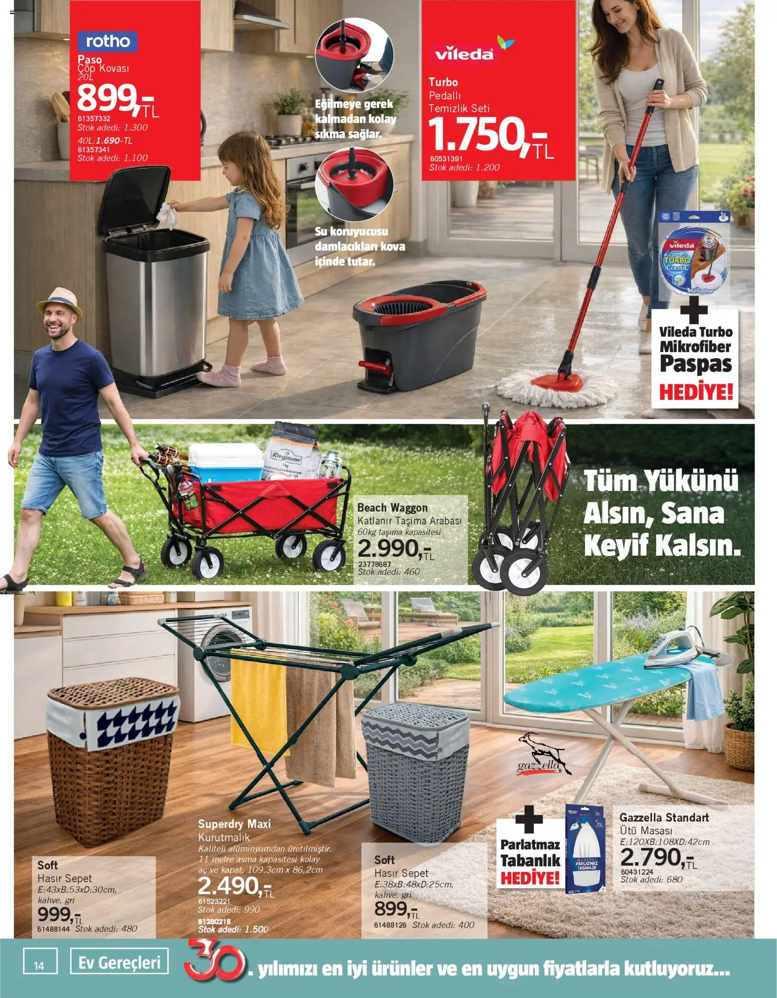 Bauhaus Katalog - 18.04.2026 tarihinden itibaren geçerlidir | Sayfa: 14 | Ürünler: Ütü masası, Sepet, Paspas, Ütü