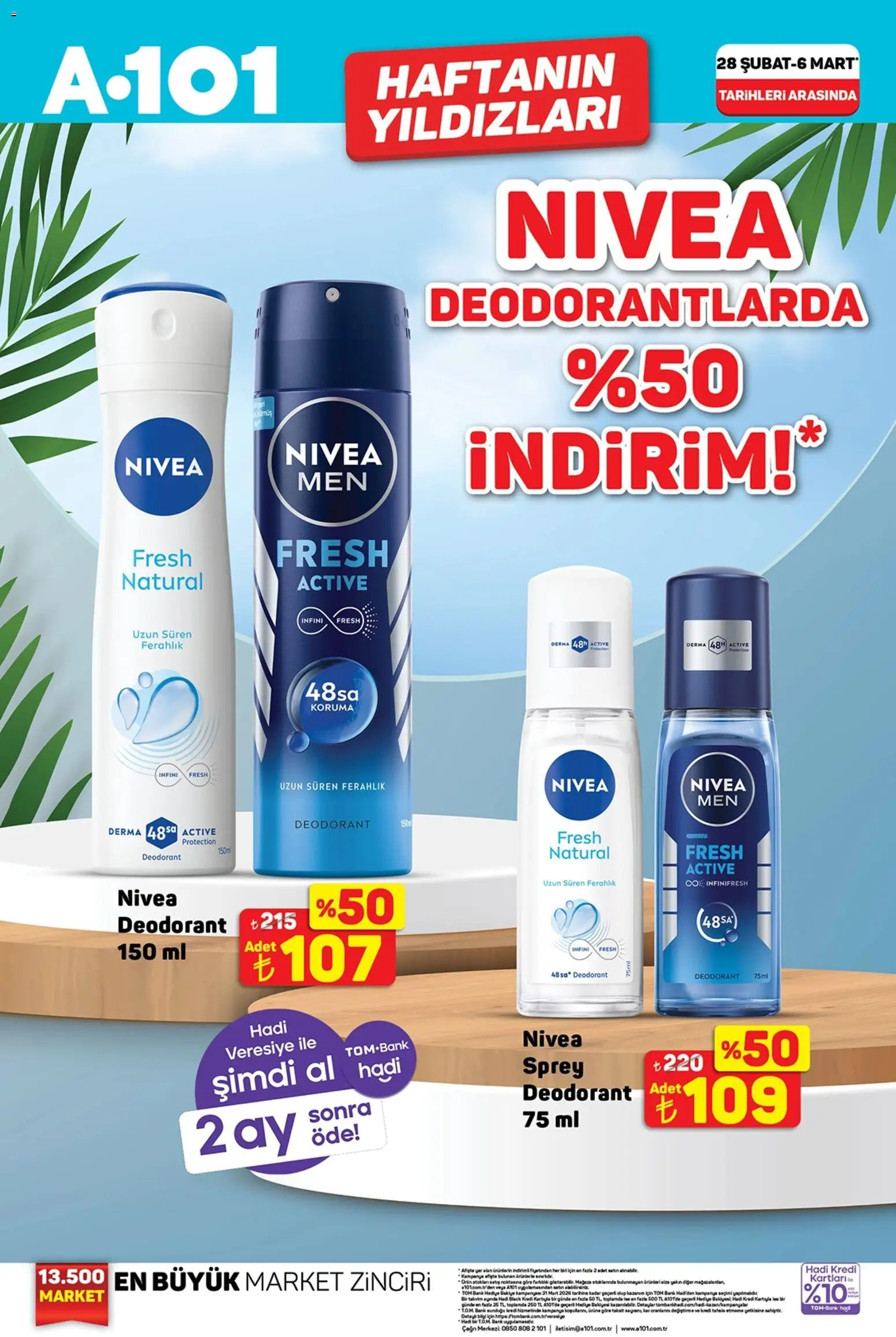 A101 Katalog - 28.02.2026 tarihinden itibaren geçerlidir | Sayfa: 6 | Ürünler: Deodorant