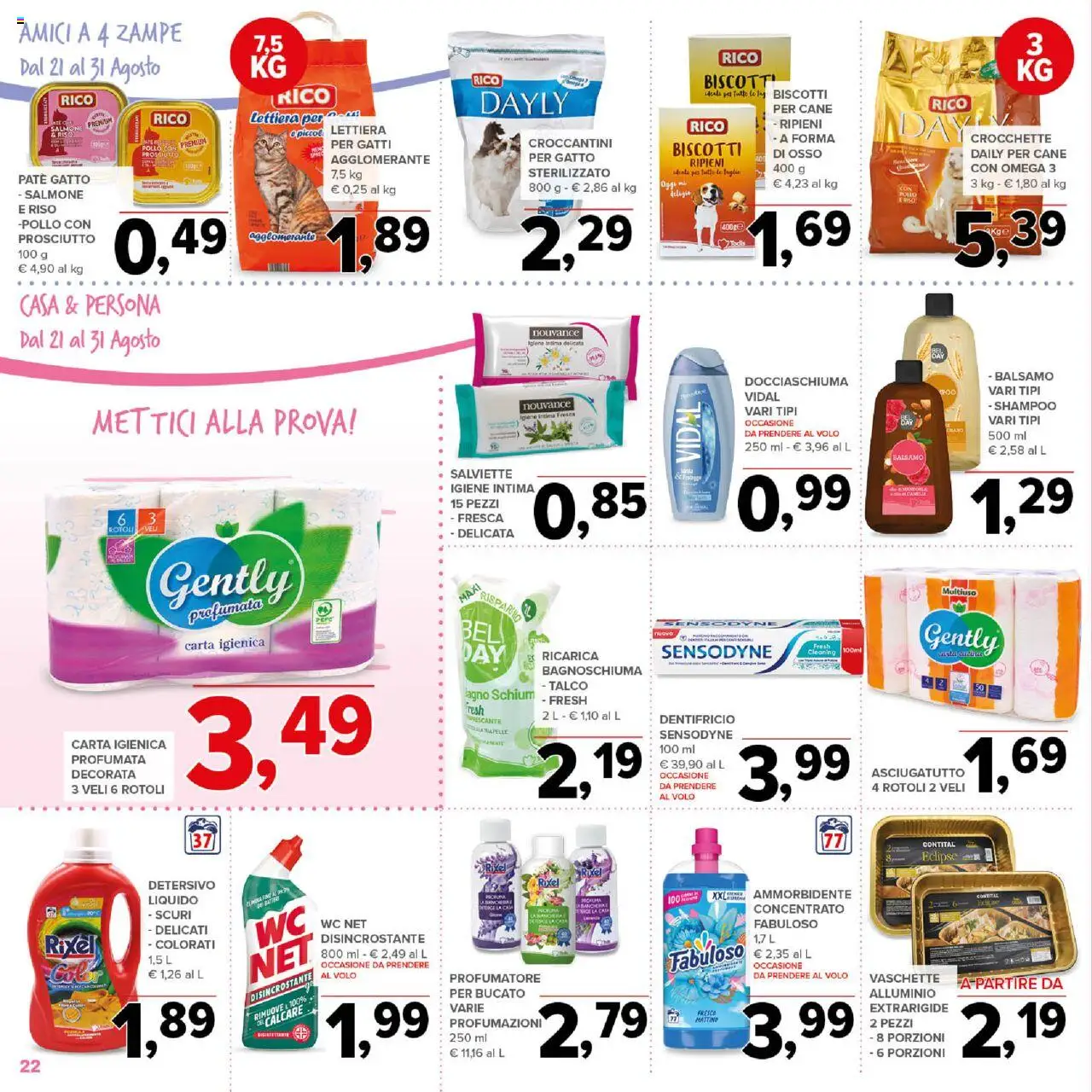 Volantino Todis del 21.08.2025 | Pagina: 22 | Prodotti: Shampoo, Balsamo, Biscotti, Asciugatutto