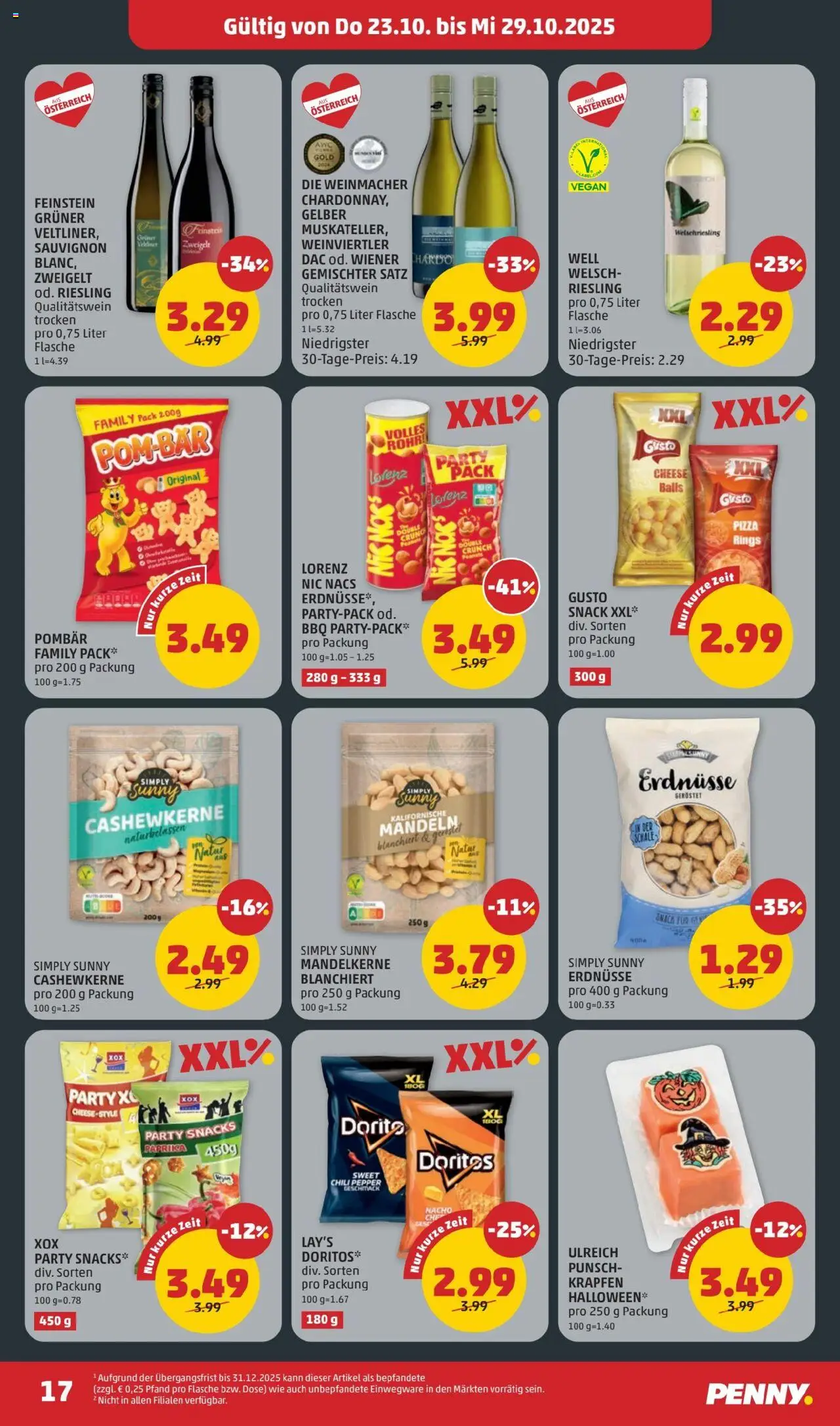 Penny Markt Flugblatt gültig ab 23.10.2025 | Seite: 17 | Produkte: Chili, Папионка, Pizza