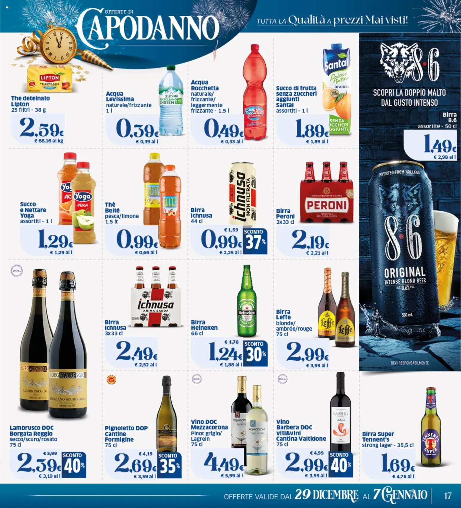 Volantino SIGMA del 29.12.2025 | Pagina: 17 | Prodotti: Succo, Acqua, Heineken, Succo di frutta