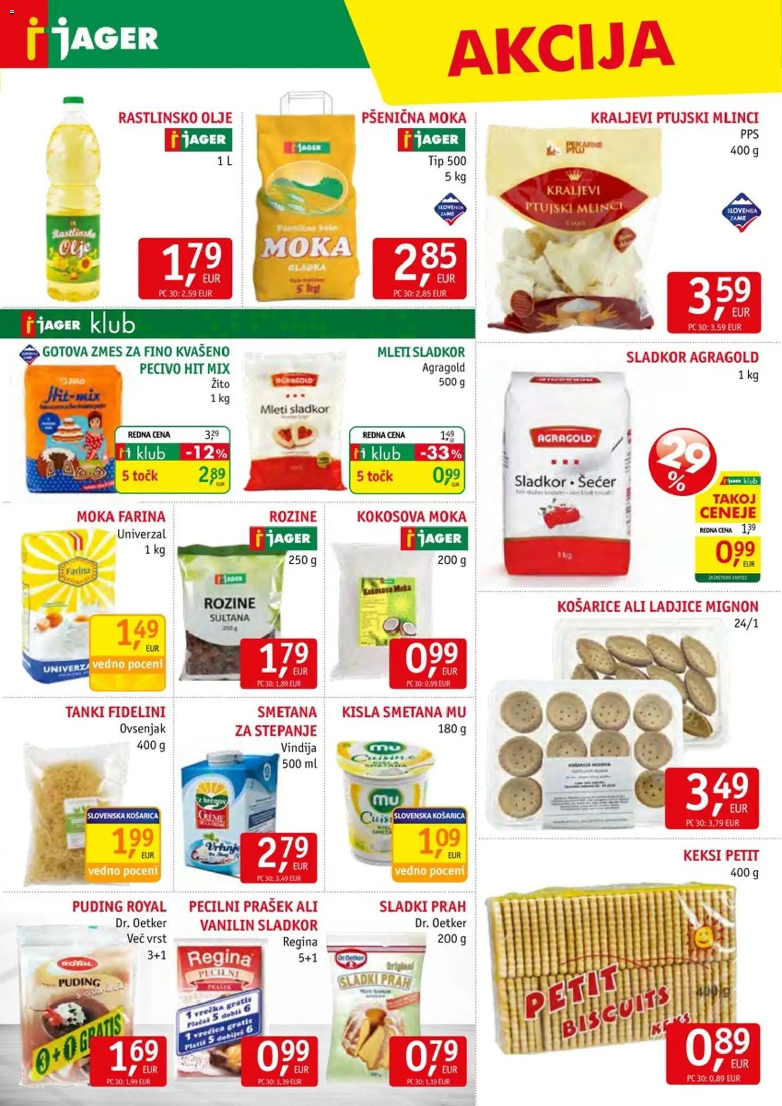 Novi Jager katalog ponudbe – veljaven od 01.04.2026 | Stran: 7 | Izdelki: Moka, Puding, Kisla smetana, Sladkor