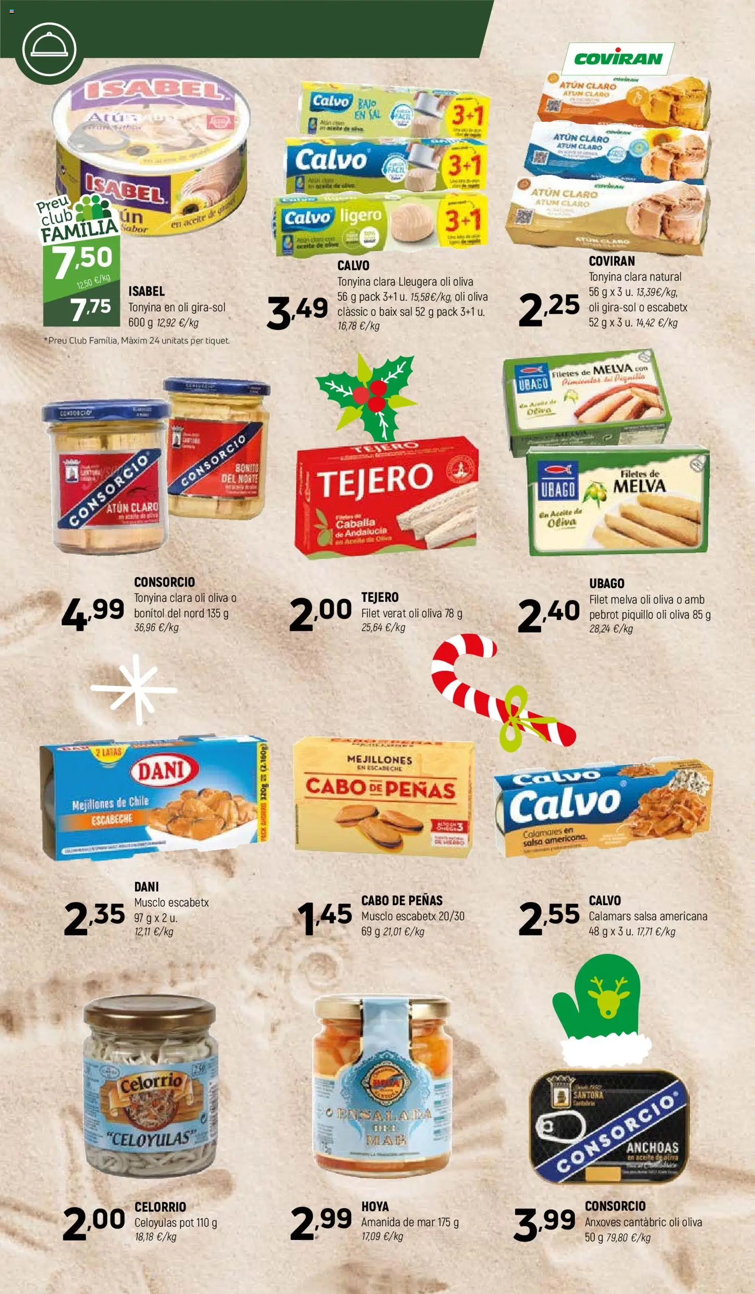 Coviran - Barcelona │ válido desde el 02.12.2025 | Página: 12 | Productos: Calamares, Aceite, Σταθμός εργασίας, Atún claro