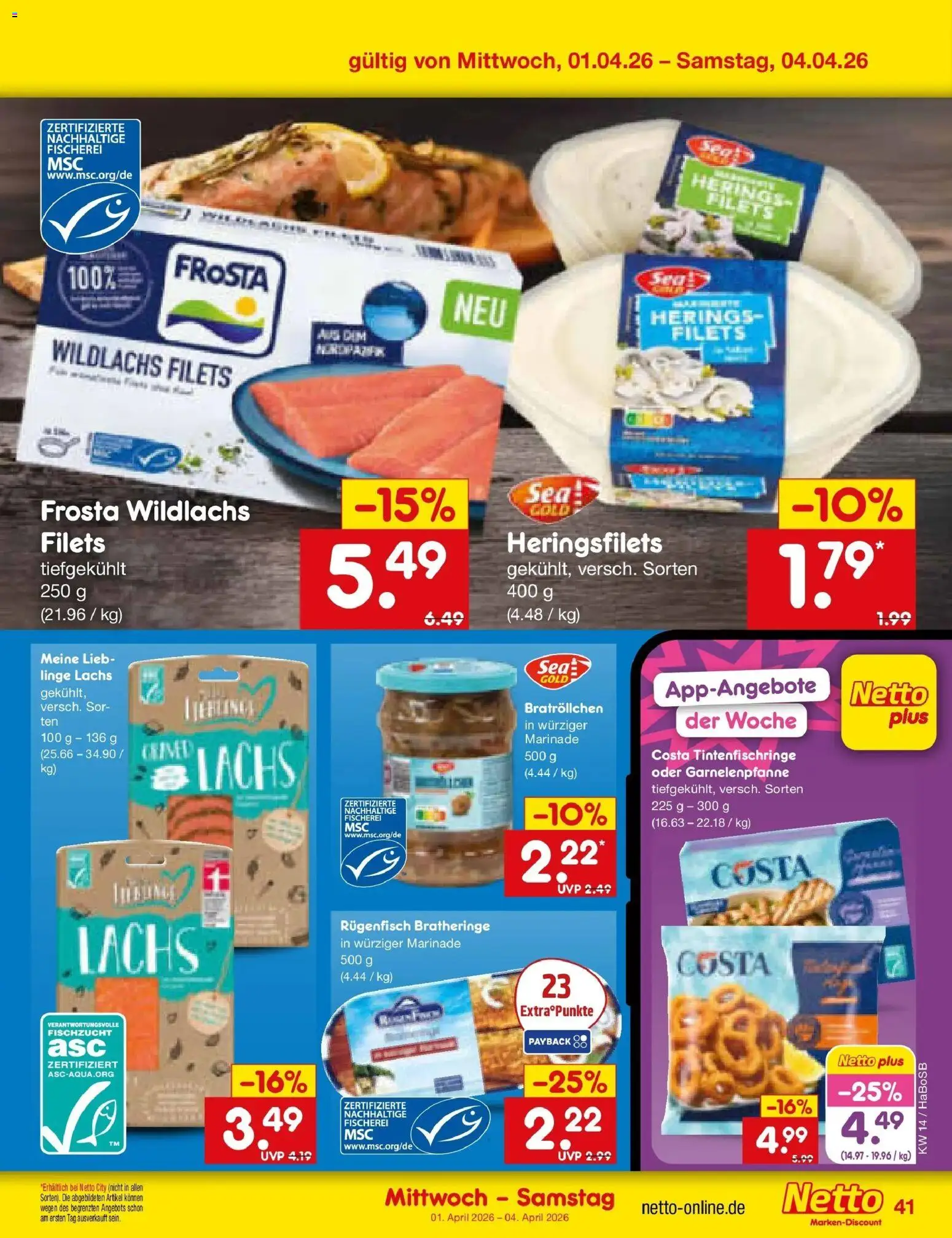 Netto Marken-Discount Prospekt Wuppertal	 – gültig ab 30.03.2026 | Seite: 55 | Produkte: Frosta, Lachs