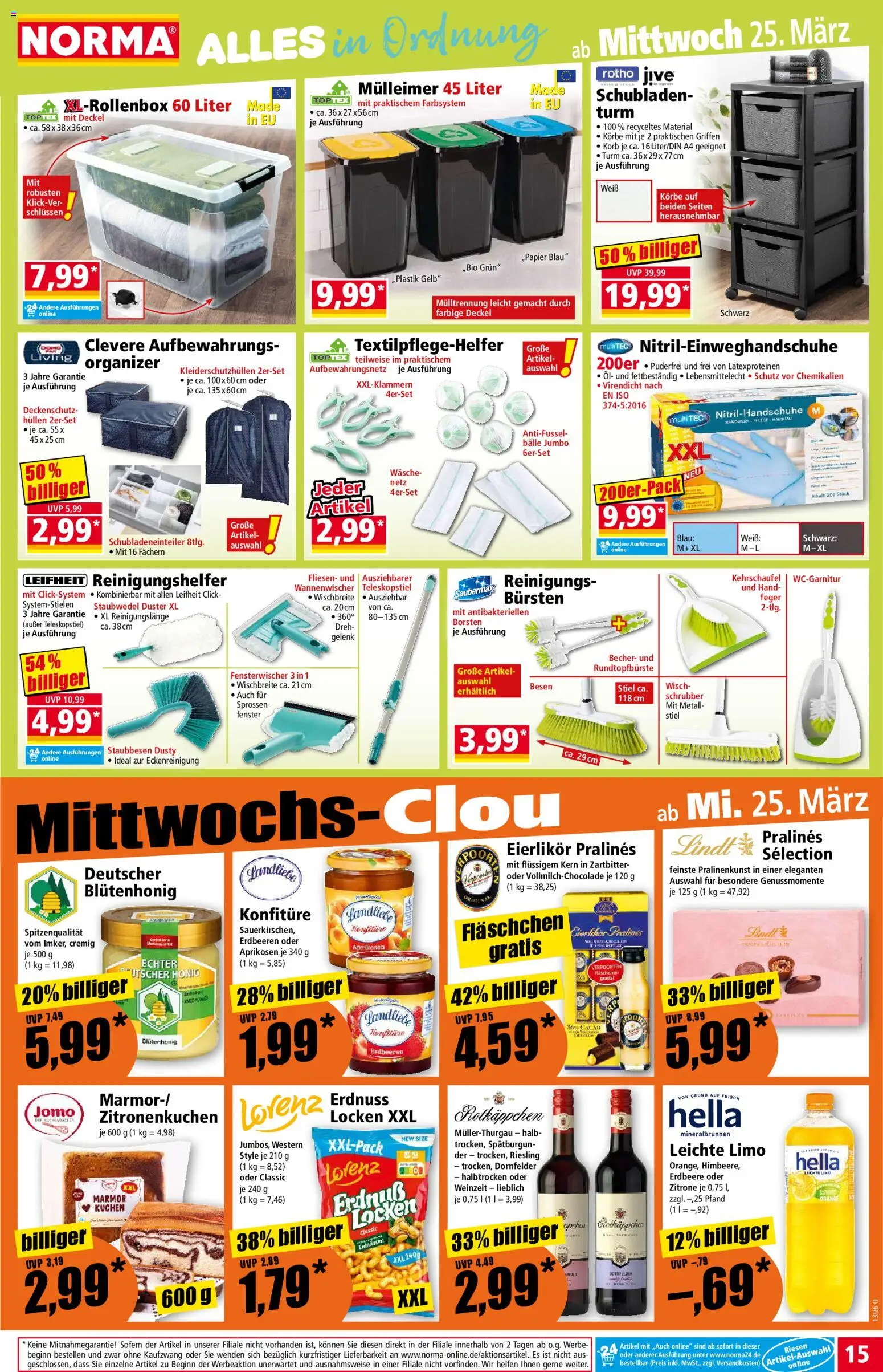 Norma Prospekt 	 – gültig ab 23.03.2026 | Seite: 15 | Produkte: Rotkäppchen, Lindt, Kuchen, Erdbeeren