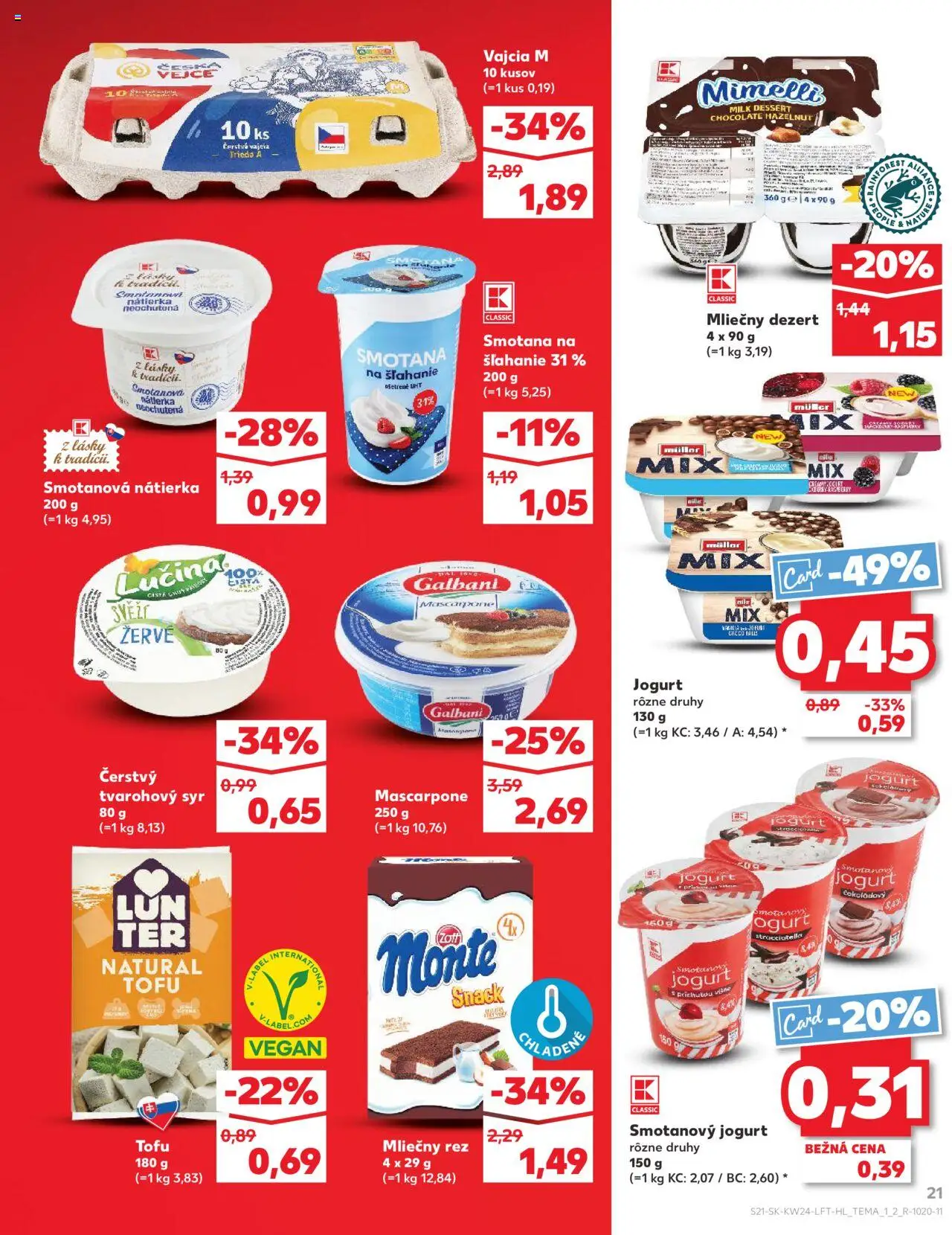 Kaufland Bratislava-Rača │ platný od 12.06.2025 | Strana: 21 | Produkty: Jogurt, Tofu, Višne, Smotana na šľahanie