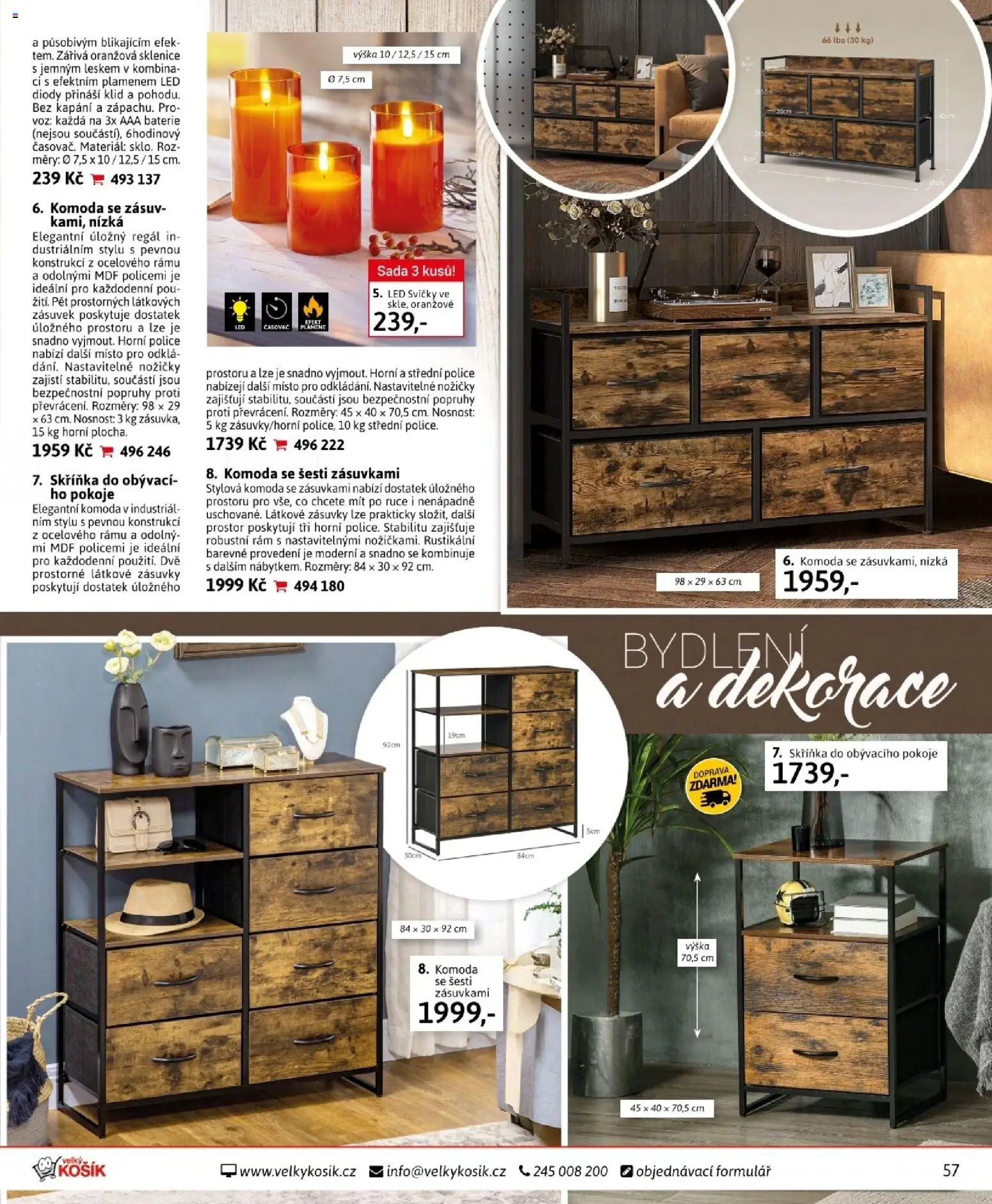 Velký Košík katalog duben 2026 od 01.04.2026 | Strana: 57 | Produkty: Skříňka, Časovač, Baterie, LED