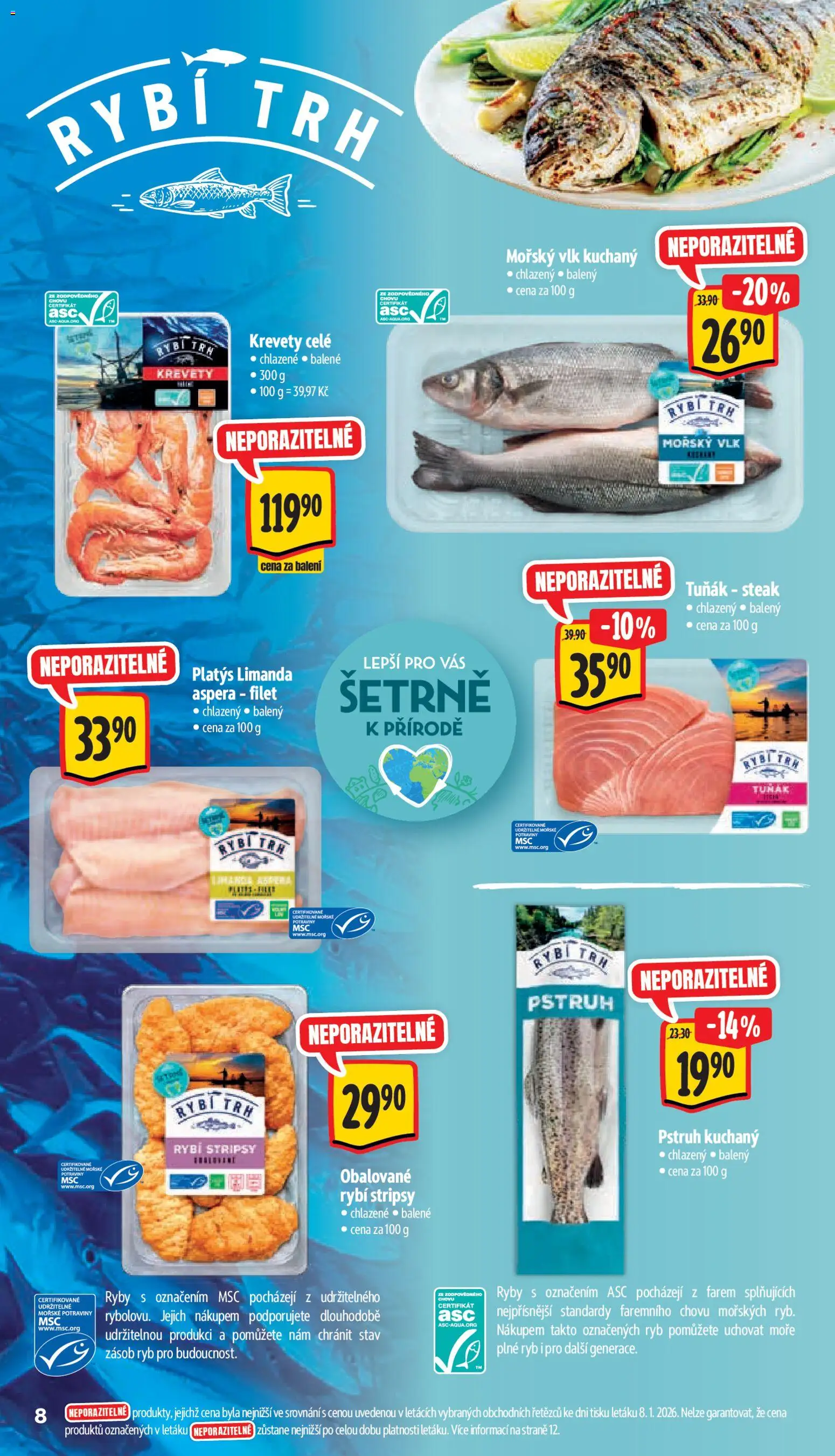 Albert leták - Supermarket od 14.01.2026 | Strana: 14 | Produkty: Tuňák, Ryby, Filet, Tuňák steak