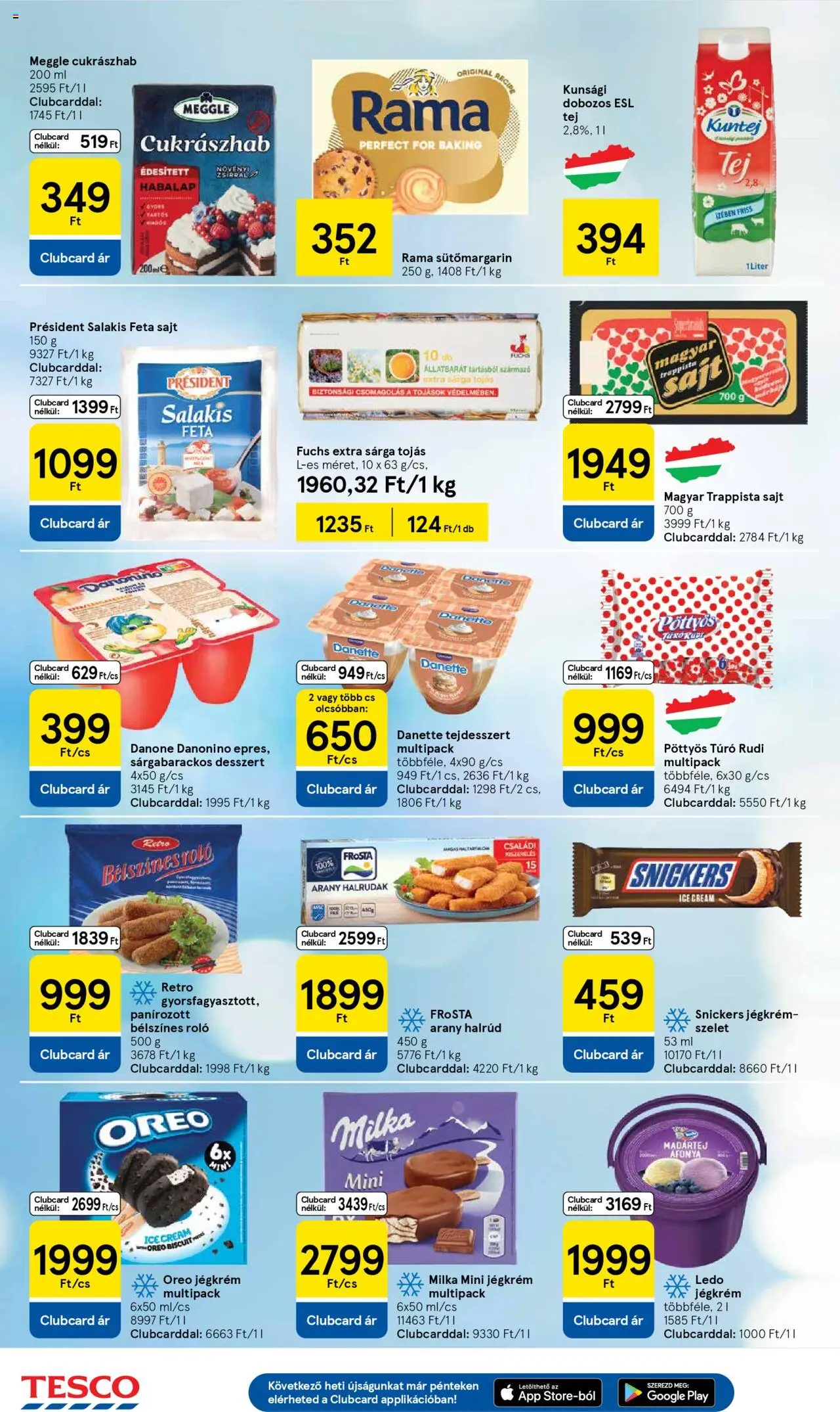 Tesco akciós ujság - amely érvényes a következő dátumtól: 05.06.2025 | Oldal: 4 | Termékek: Feta sajt, Rama, Roló, Jégkrém