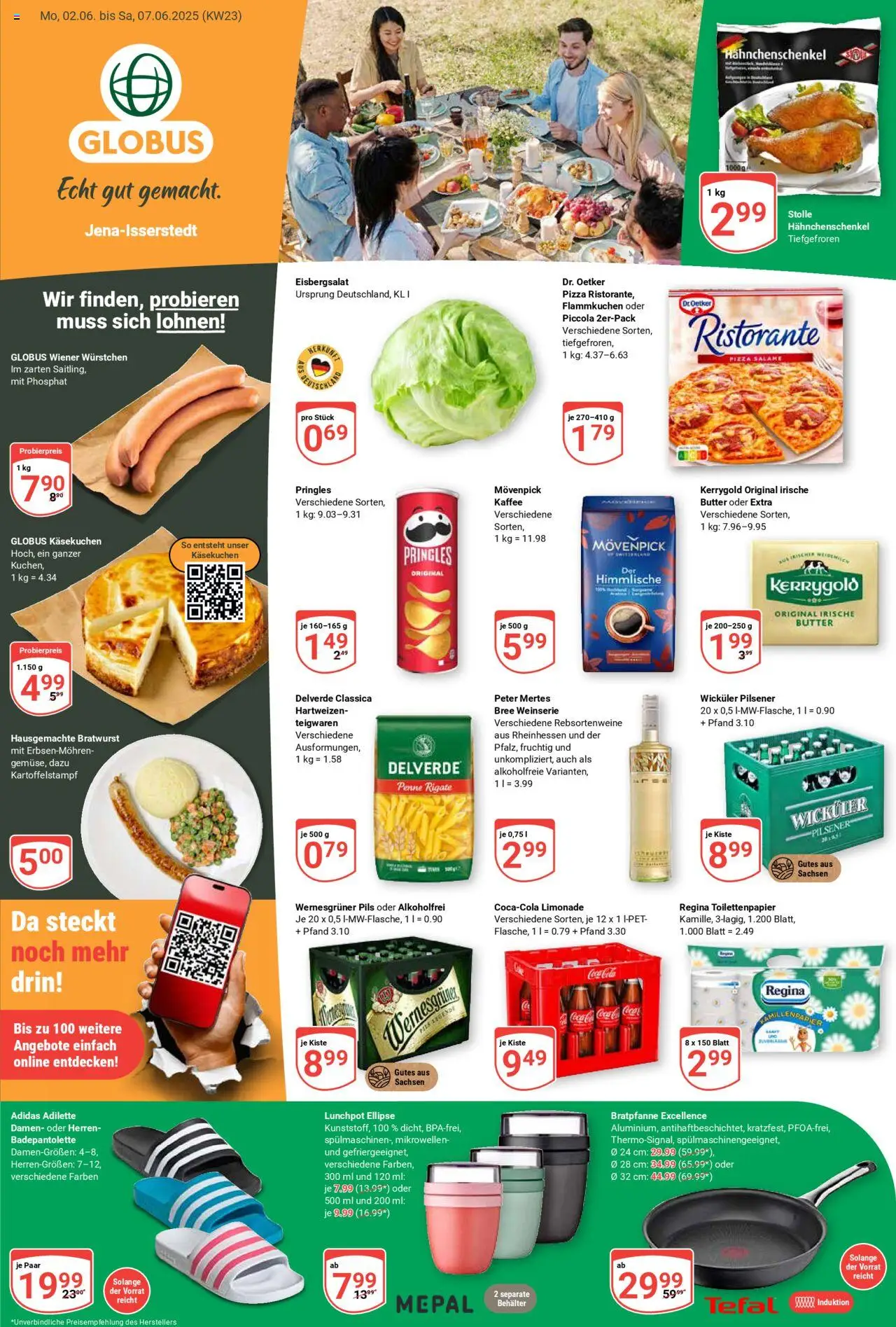 Globus Prospekt 	 - gültig ab dem 02.06.2025 | Seite: 1 | Produkte: Wiener wurstchen, Bree, Pasta, Pringles