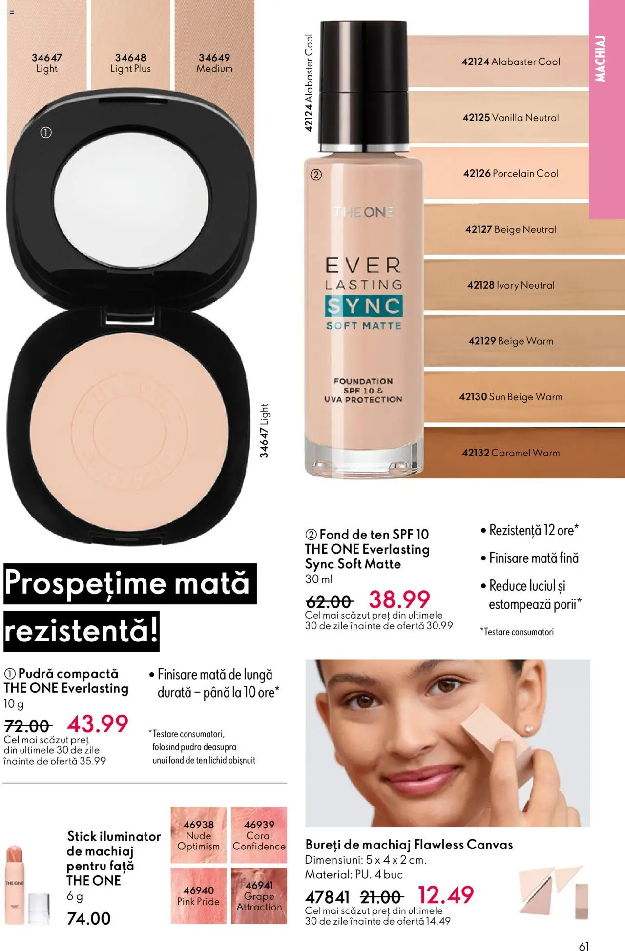 Oriflame catalog 13 2025 – valabil de la 10.09.2025 | Pagină: 61 | Produse: Fond de ten, Machiaj, Pudră, Iluminator