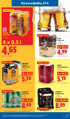 OŽUJSKO, Svijetlo pivo, alk. 4.9% vol., 4 x 0.5 l - Pregled kataloga iz trgovine Lidl, vrijedi od 27.04.2026 | Stranica: 9