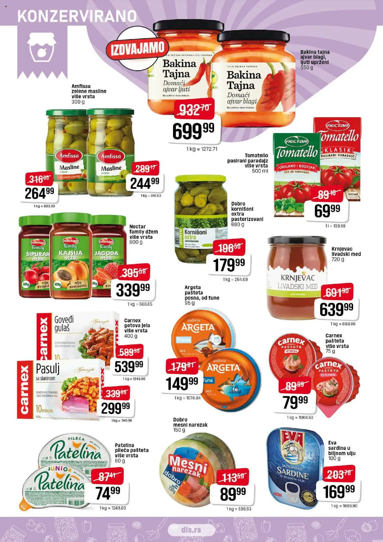 DIS katalog - važi od 12.02.2026 | Strana: 8 | Proizvode: Ajvar, Pečena paprika, Med, Sardina