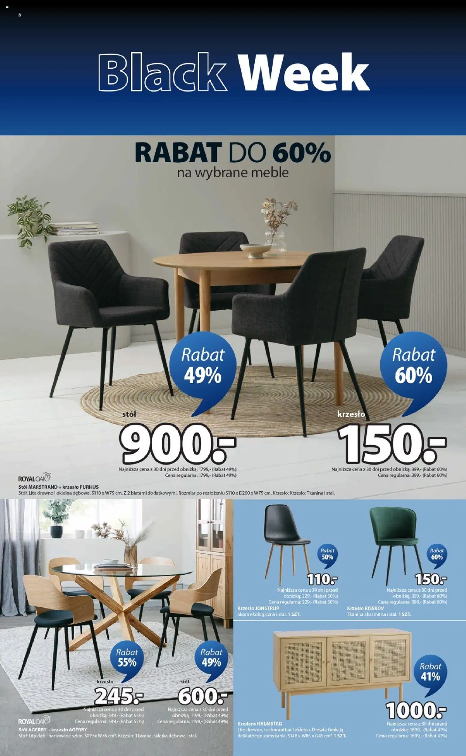 JYSK Black Friday od 21.11.2025 | Strona: 6 | Produkty: Stół, Krzesło, Kredens