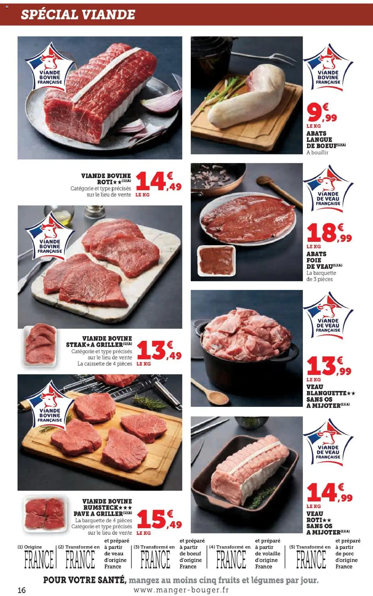 {H1} | Page: 16 | Produits: Volaille, Viande, Porc, Rumsteck