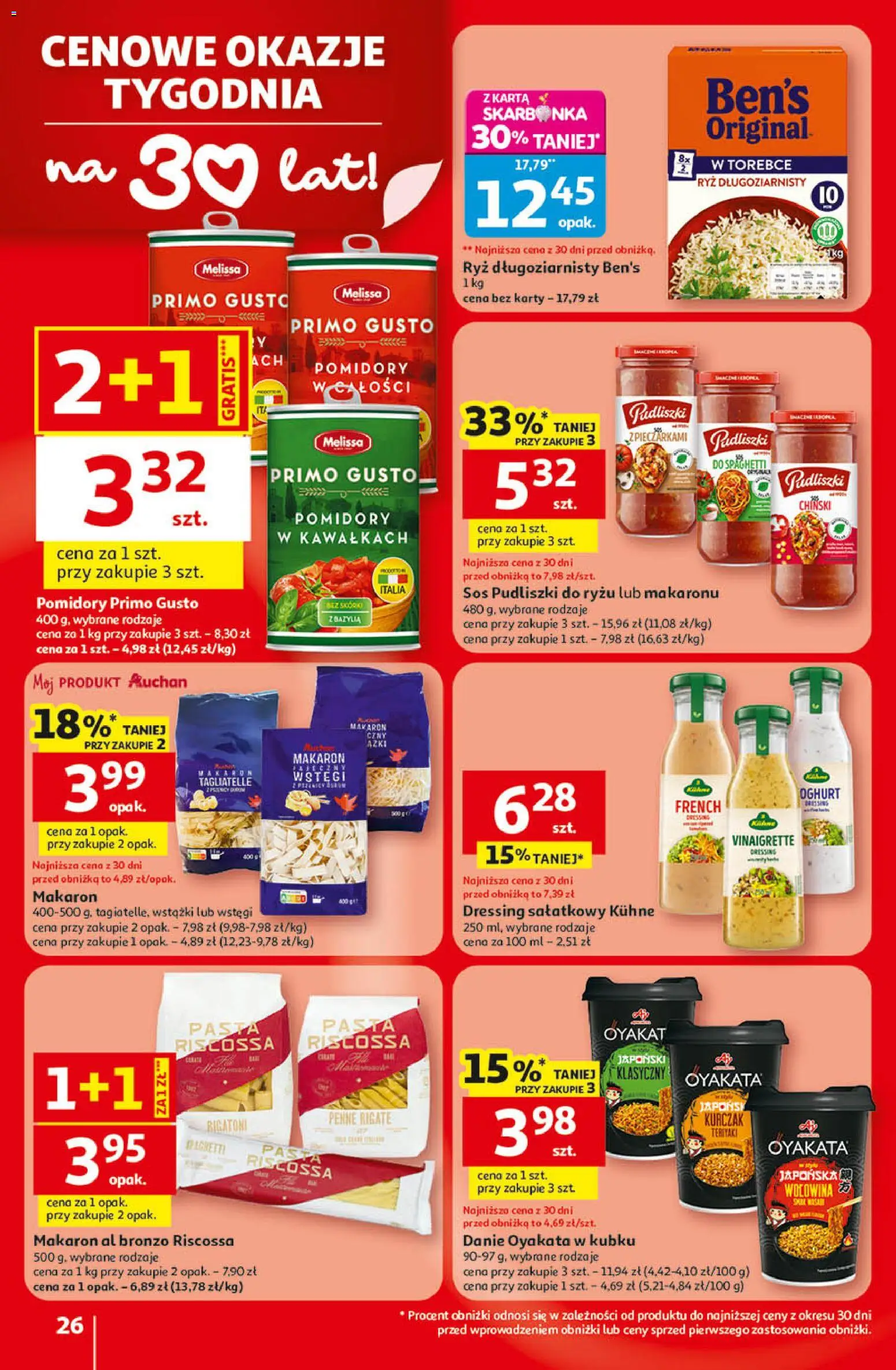 Auchan - Gazetka 30 Lat Hipermarket  od 09.04.2026 | Strona: 26 | Produkty: Pomidory, Ryż, Wołowina, Sos