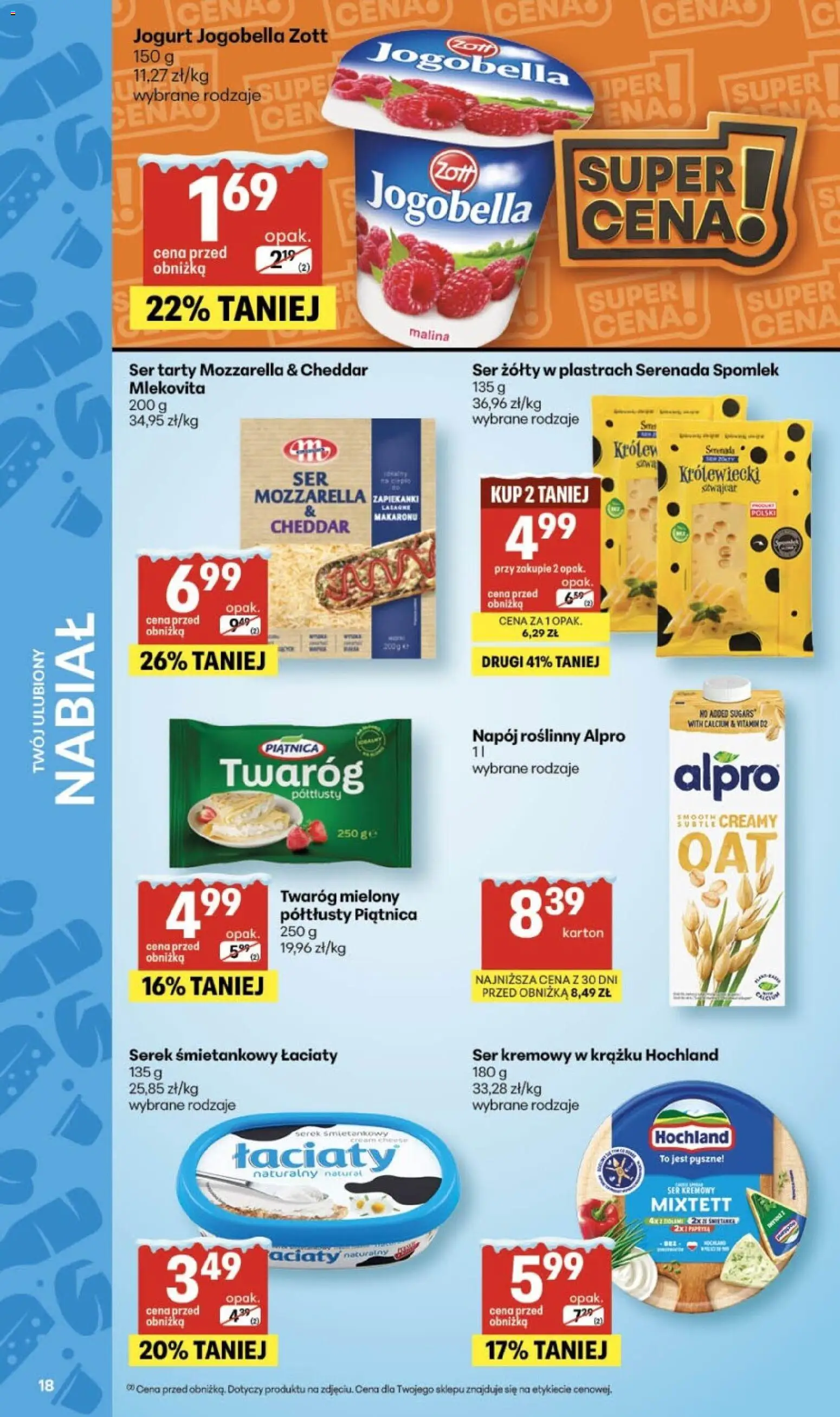 Delikatesy Centrum Gazetka od 08.01.2026 | Strona: 18 | Produkty: Alpro, Ser, Mozzarella, Cheddar