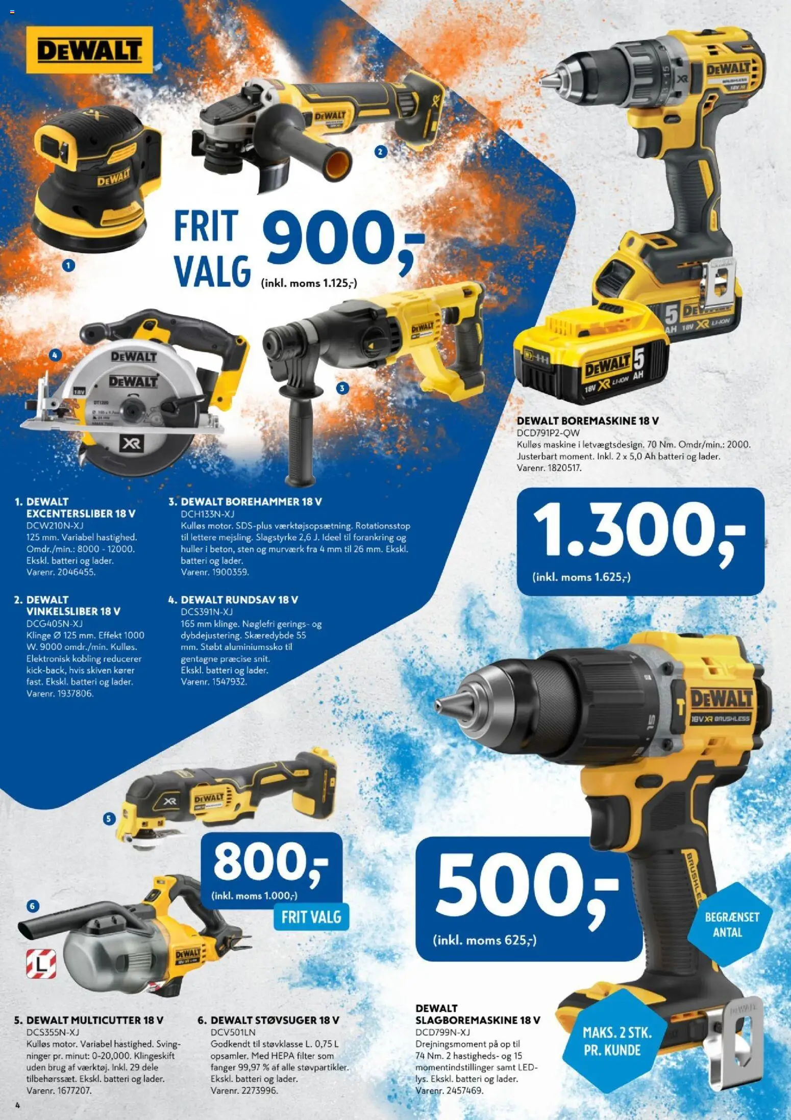 Davidsen tilbudsavis – gyldig fra 04.12.2025 | Side: 4 | Produkter: Boremaskine, Søm, Støvsuger, Batteri