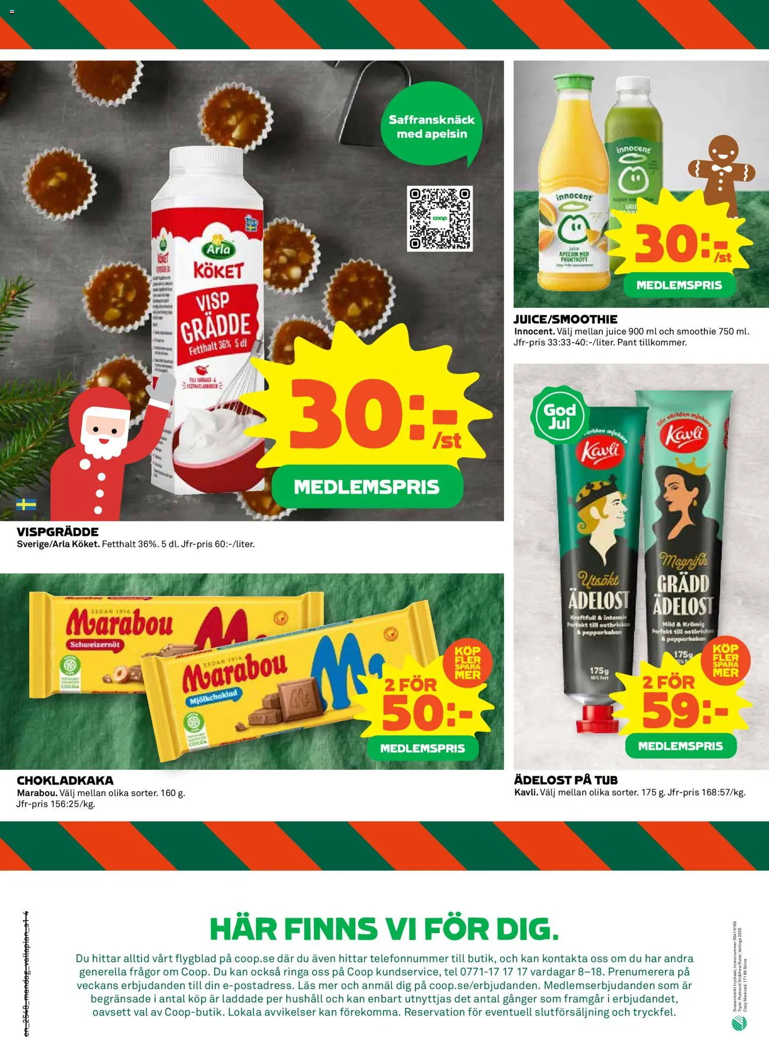 Coop reklamblad aktuell från 24.11.2025 | Sida: 4 | Produkter: Visp, Apelsin, Grädde, Vispgrädde