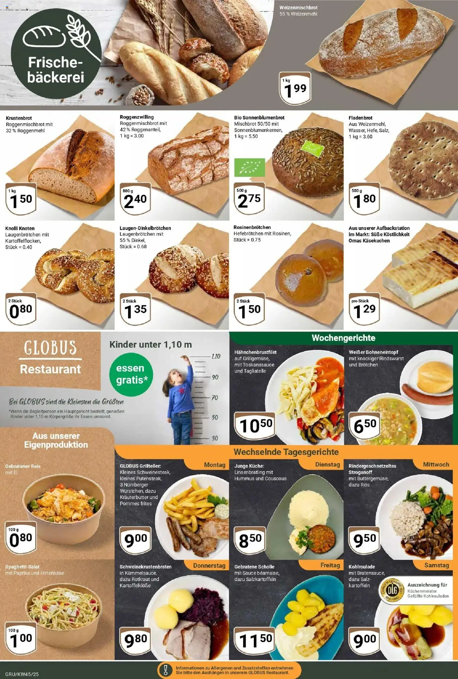 Globus prospekt Grünstadt	 – gültig ab 02.11.2025 | Seite: 7 | Produkte: Bäckerei, Küche, Pommes frites, Kartoffeln