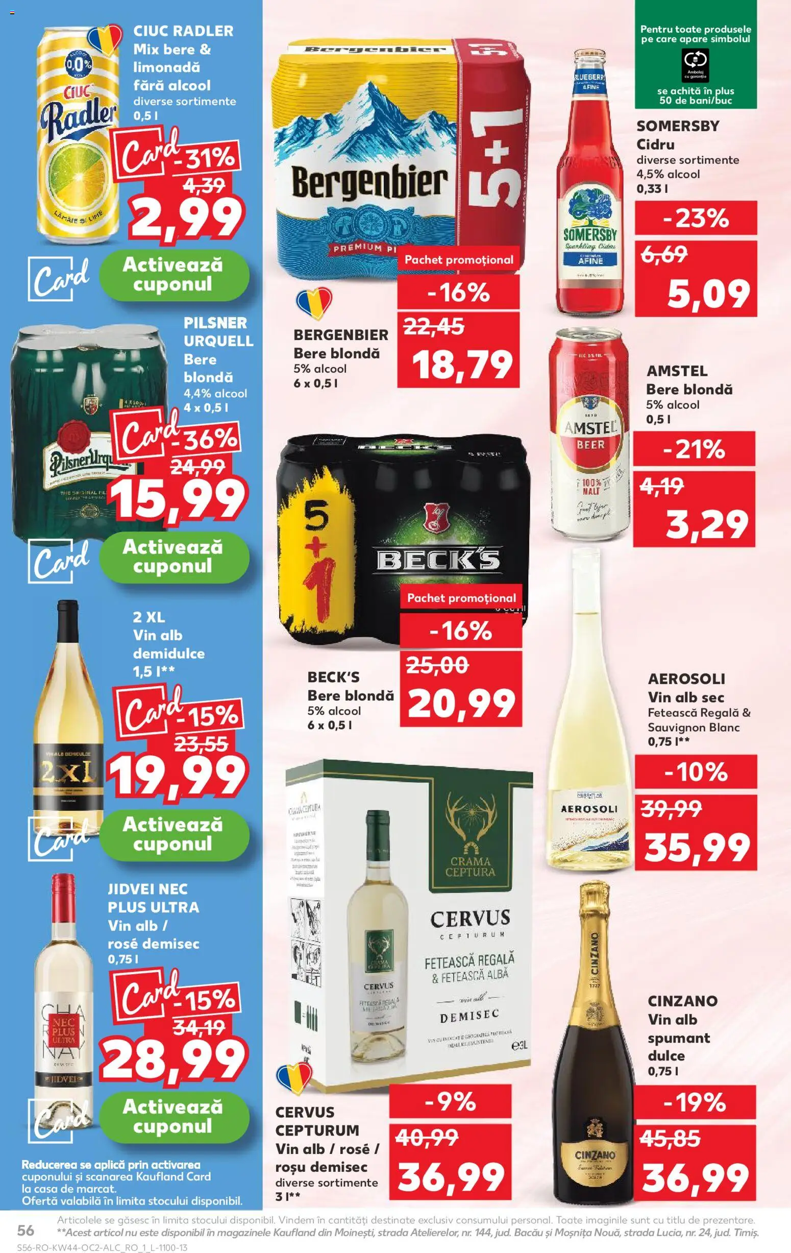 Kaufland RO akciós ujság - amely érvényes a következő dátumtól: 29.10.2025 | Oldal: 56 | Termékek: Lime, Radler, Pilsner urquell