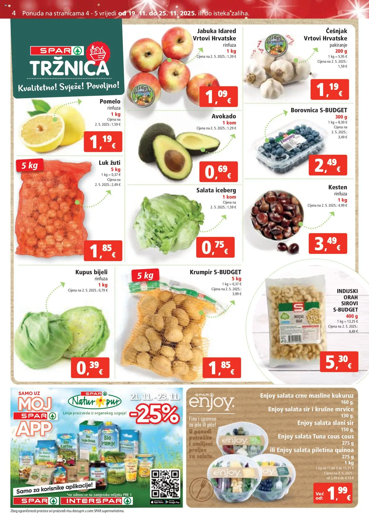 Spar katalog | vrijedi od 19.11.2025 | Stranica: 4 | Proizvodi: Krušne mrvice, Krumpir, Borovnica, Jabuka