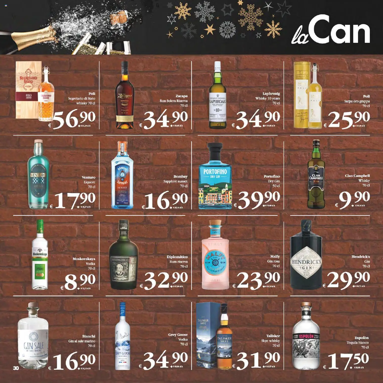 Volantino Decò del 16.12.2025 | Pagina: 30 | Prodotti: Gin, Whisky, Tequila, Liquore