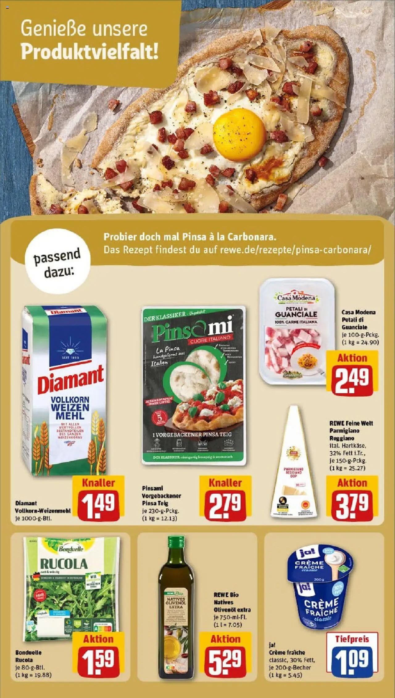 Rewe prospekt Emmelshausen	 - gültig ab dem 27.07.2025 | Seite: 18 | Produkte: Mehl, Olivenol, Rucola, Creme