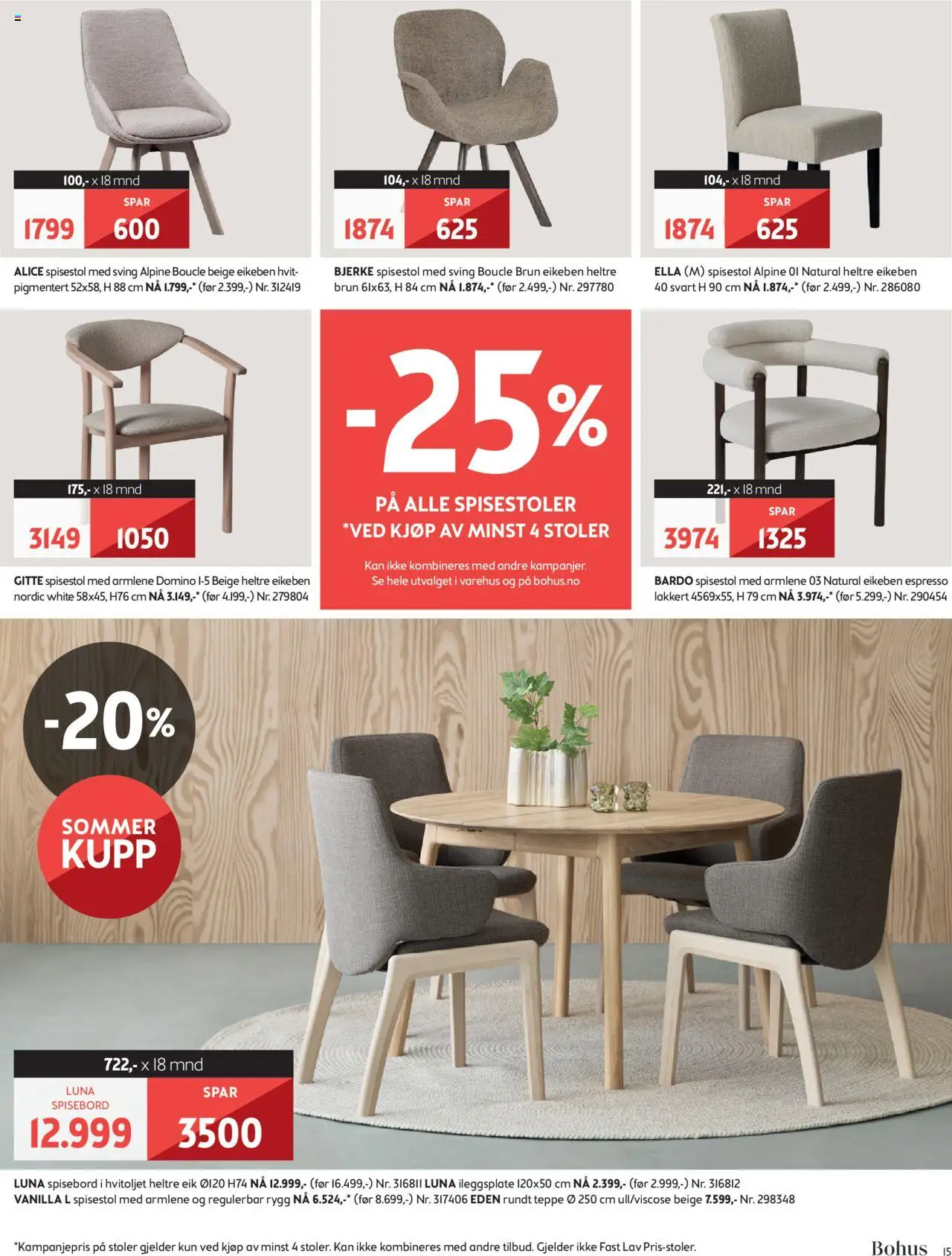 | Side: 15 | Produkter: Spisebord, Spisestol, Teppe