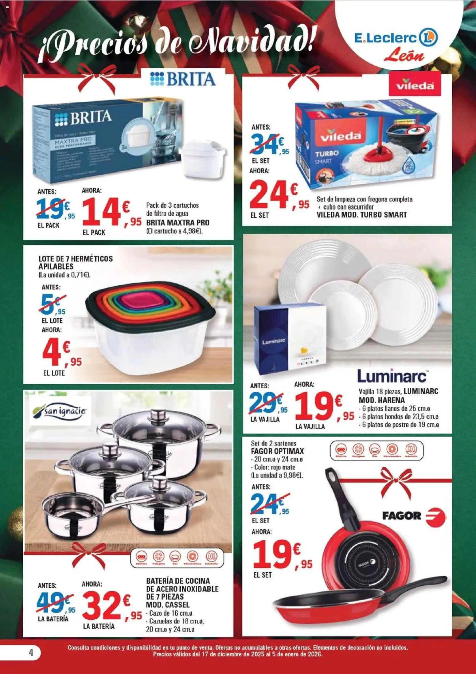 E.Leclerc folleto │ válido desde el 17.12.2025 | Página: 4 | Productos: Βρεφικό κρεβάτι, Cocina, Batería