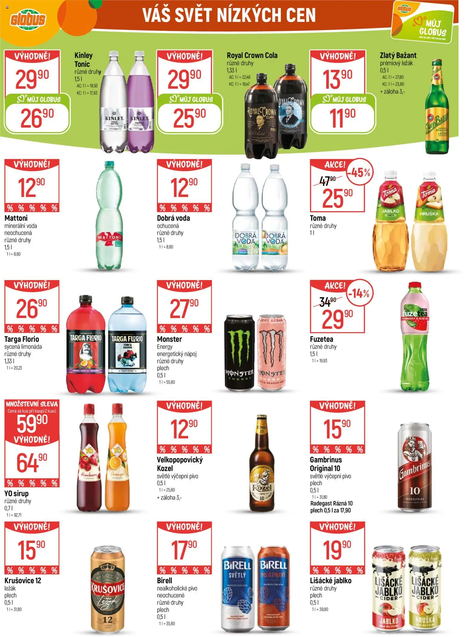 Globus leták - Praha-Štěrboholy  od 03.12.2025 | Strana: 38 | Produkty: Monster, Sirup, Nealkoholické pivo, Radegast