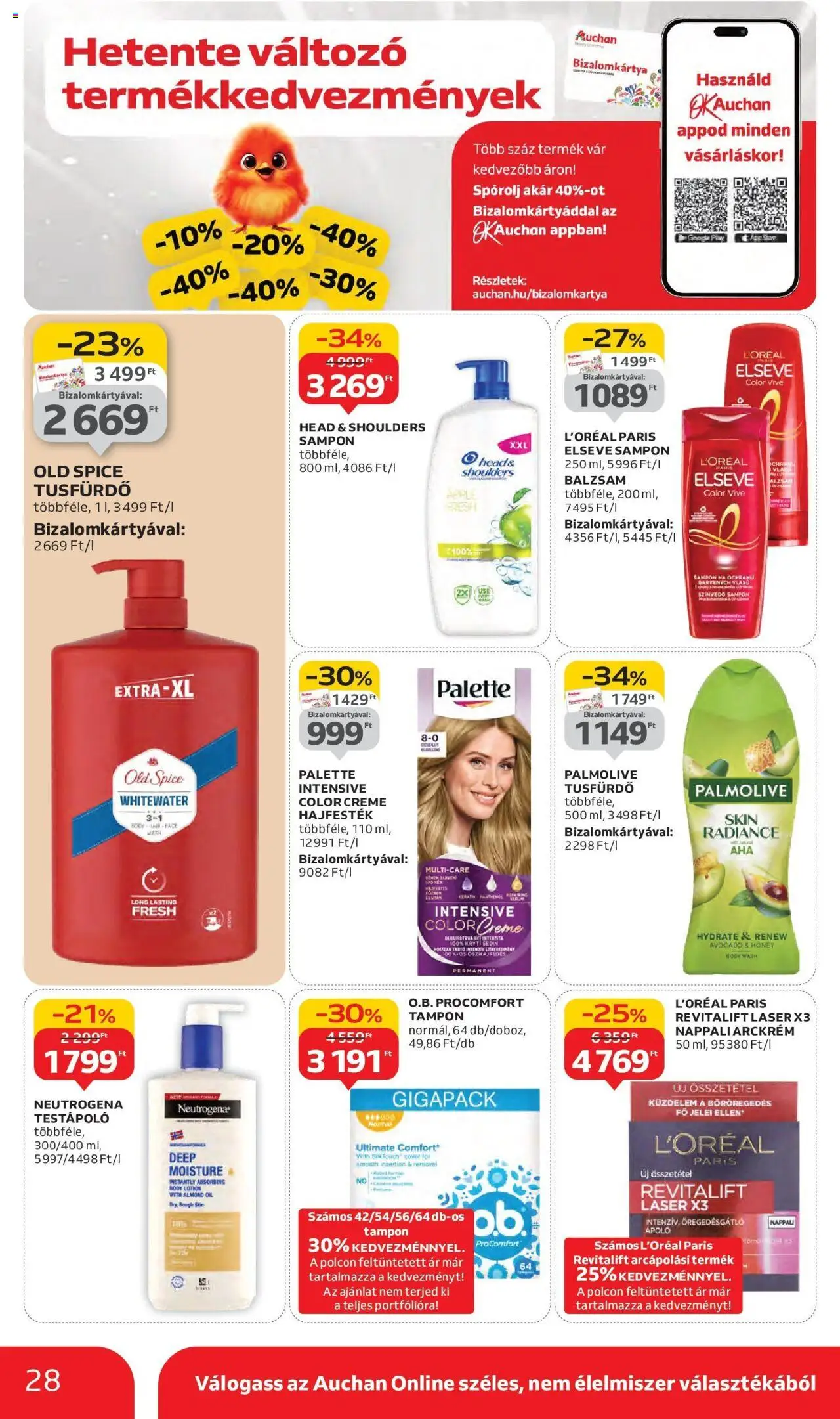 Auchan akciós ujság - amely érvényes a következő dátumtól: 11.09.2025 | Oldal: 28 | Termékek: Body, Arckrém, Testápoló, Tusfürdő