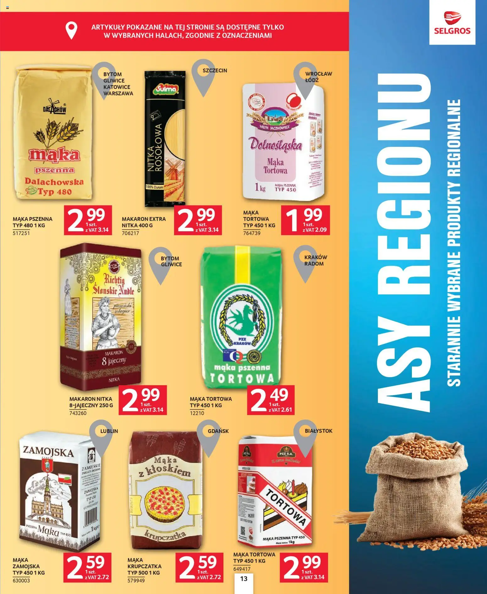 Selgros cash&carry - Oferta dla profesjonalistów od 09.04.2026 | Strona: 13 | Produkty: Makaron