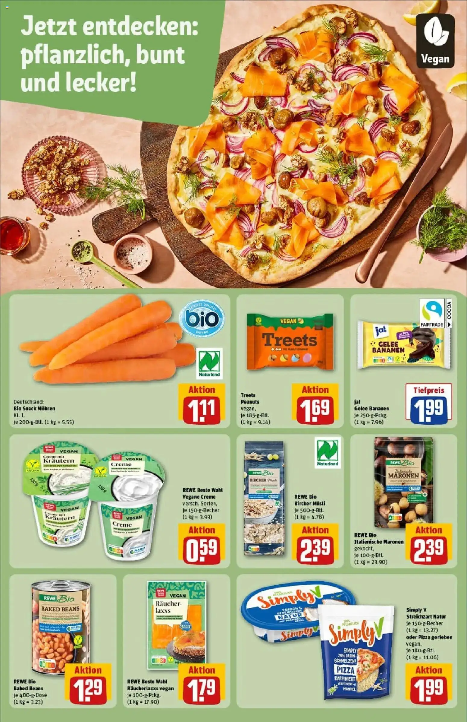 Rewe prospekt Traunreut	 – gültig ab 26.01.2026 | Seite: 28 | Produkte: Bananen, Creme, Mohren, Pizza