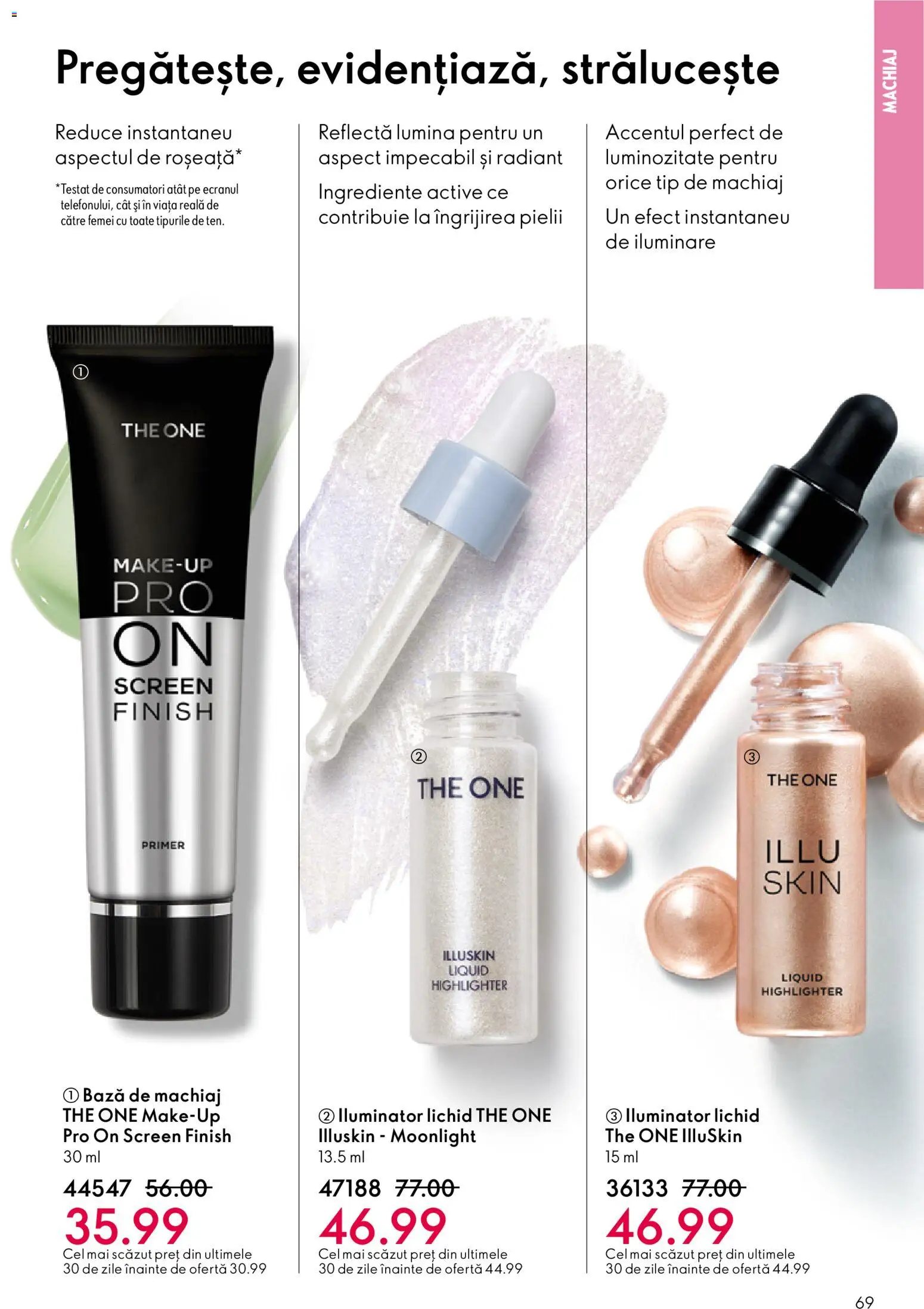 Noul catalog Oriflame – valabil de la 21.01.2026 | Pagină: 69 | Produse: Tavuk suyu, Bază de machiaj, Machiaj, Iluminator