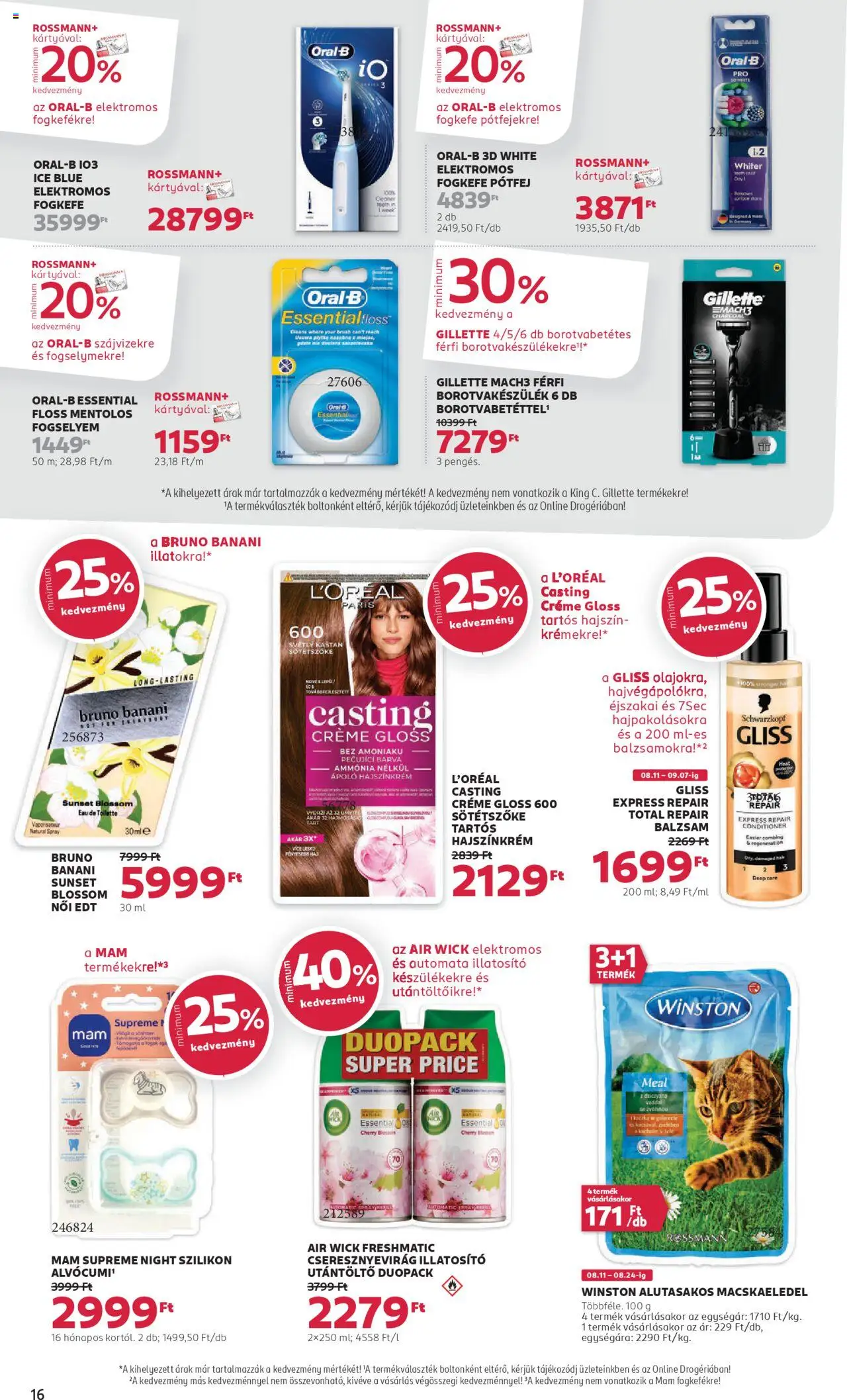 Rossmann akciós ujság - amely érvényes a következő dátumtól: 11.08.2025 | Oldal: 18 | Termékek: Macskaeledel, Elektromos fogkefe, Fogkefe