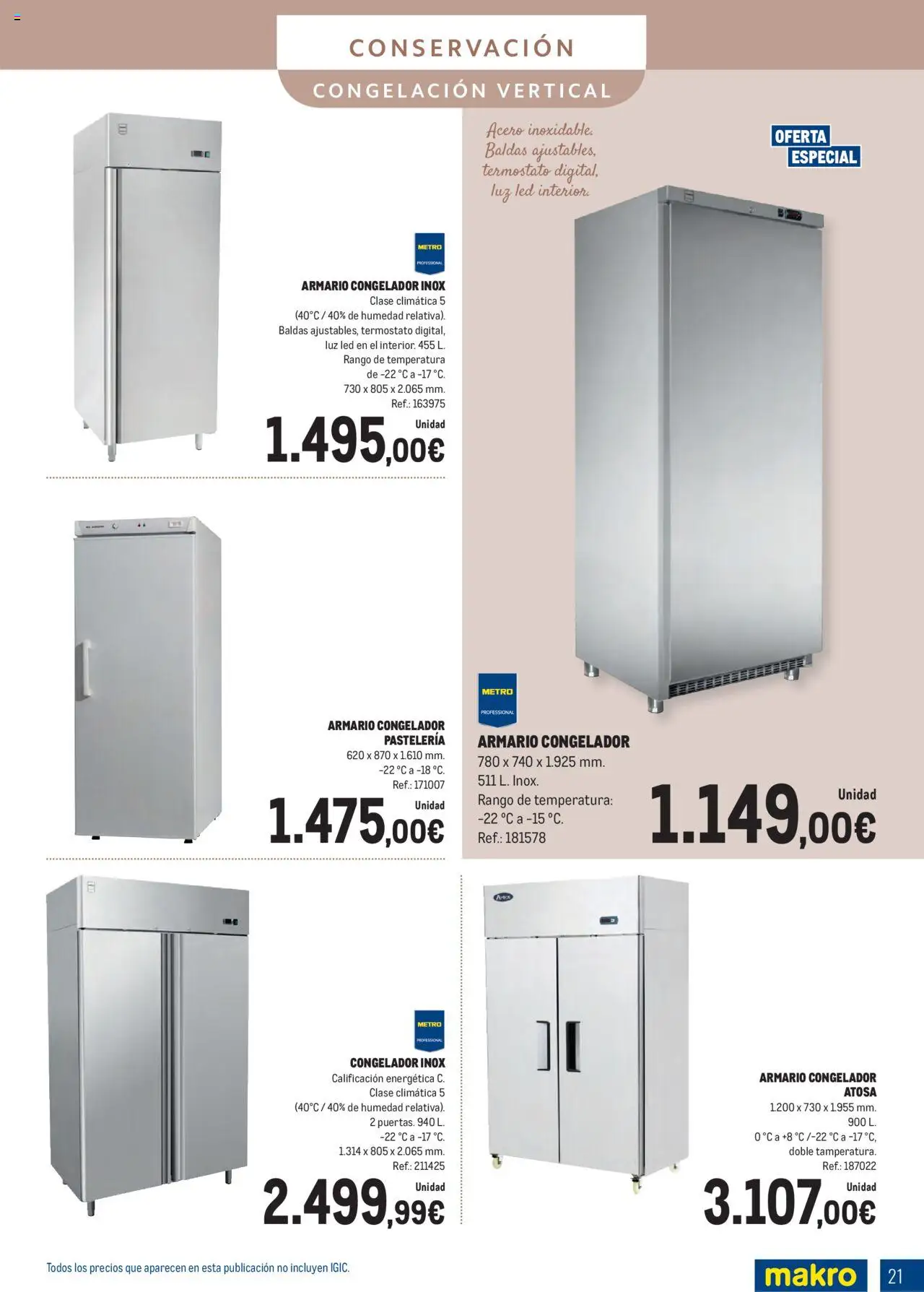 Makro - Especial Equipamiento Canarias │ válido desde el 01.09.2025 | Página: 21 | Productos: Congelador, Armario