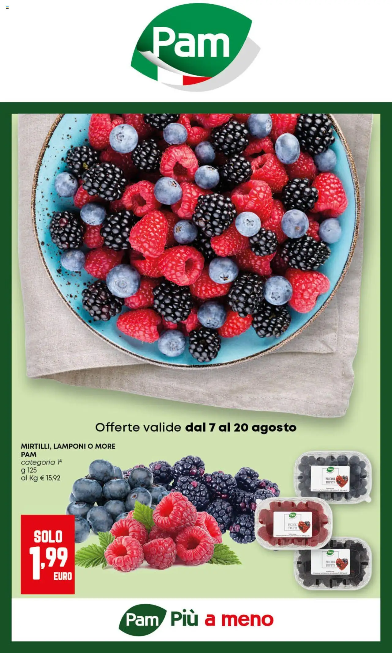 Volantino PAM del 07.08.2025 | Pagina: 1 | Prodotti: Lamponi