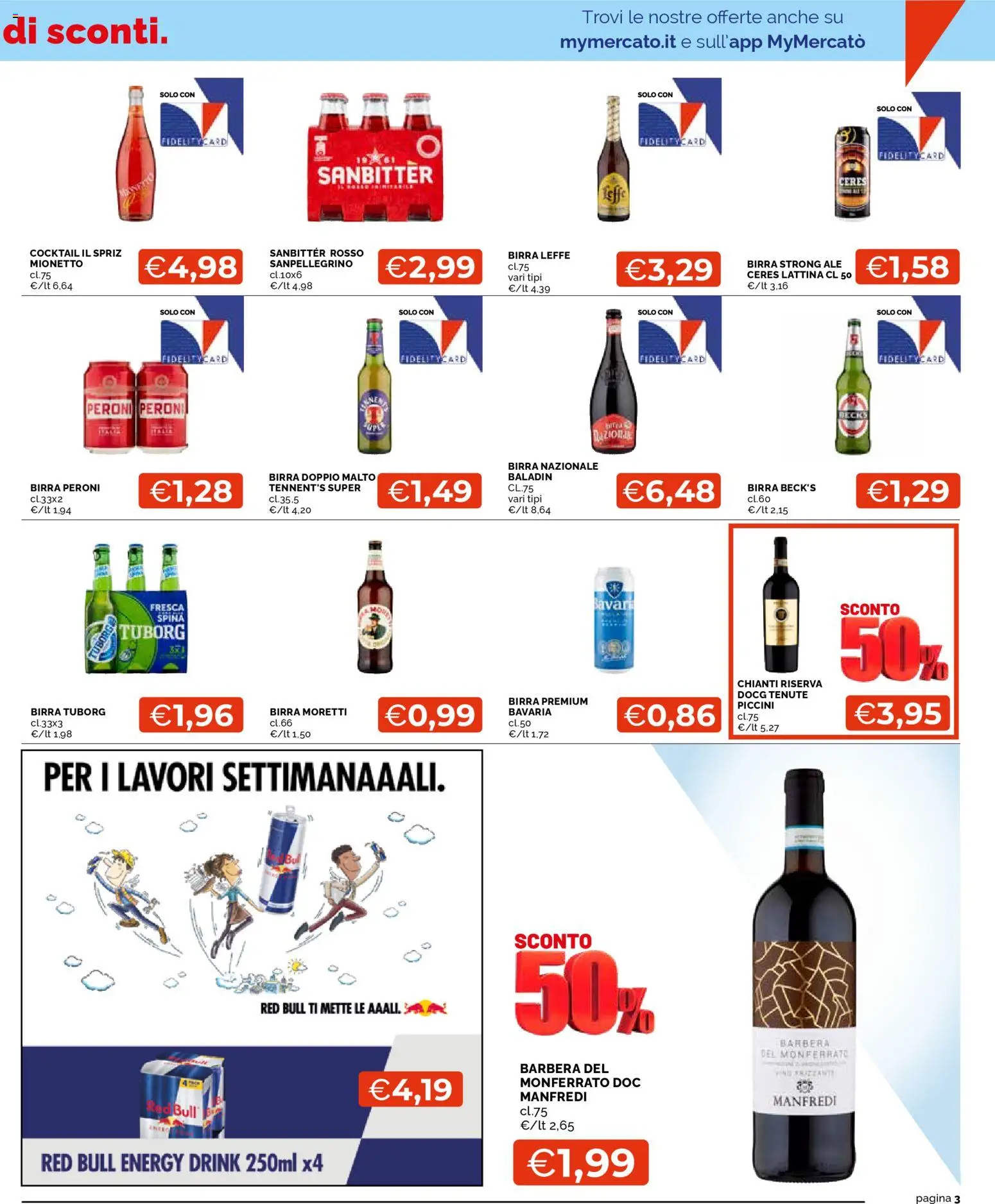 Volantino Mercatò del 26.02.2026 | Pagina: 3 | Prodotti: Tennent's, Birra Moretti, Ceres, Red Bull