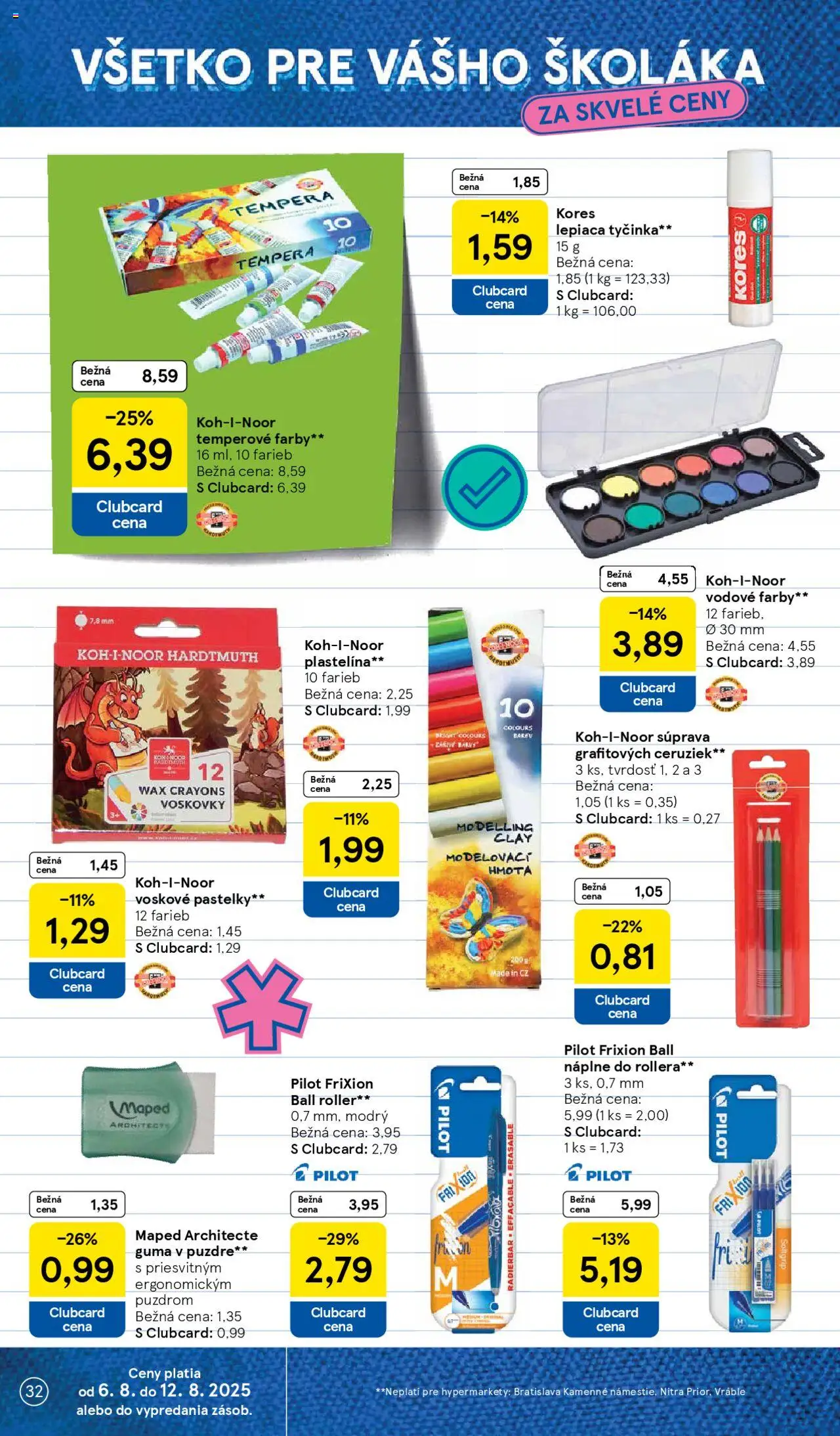 Tesco Hypermarket - leták │ platný od 06.08.2025 | Strana: 32 | Produkty: Pastelky